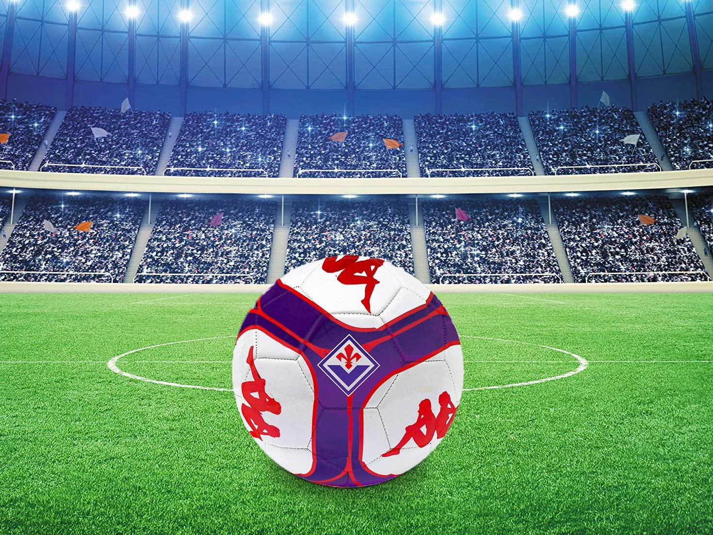 Kappa Pallone Fiorentina Palla Calcio Fiorentina Ufficiale. Modello Viola con Logo Rosso. (Misura 5 - Pallone Grande)