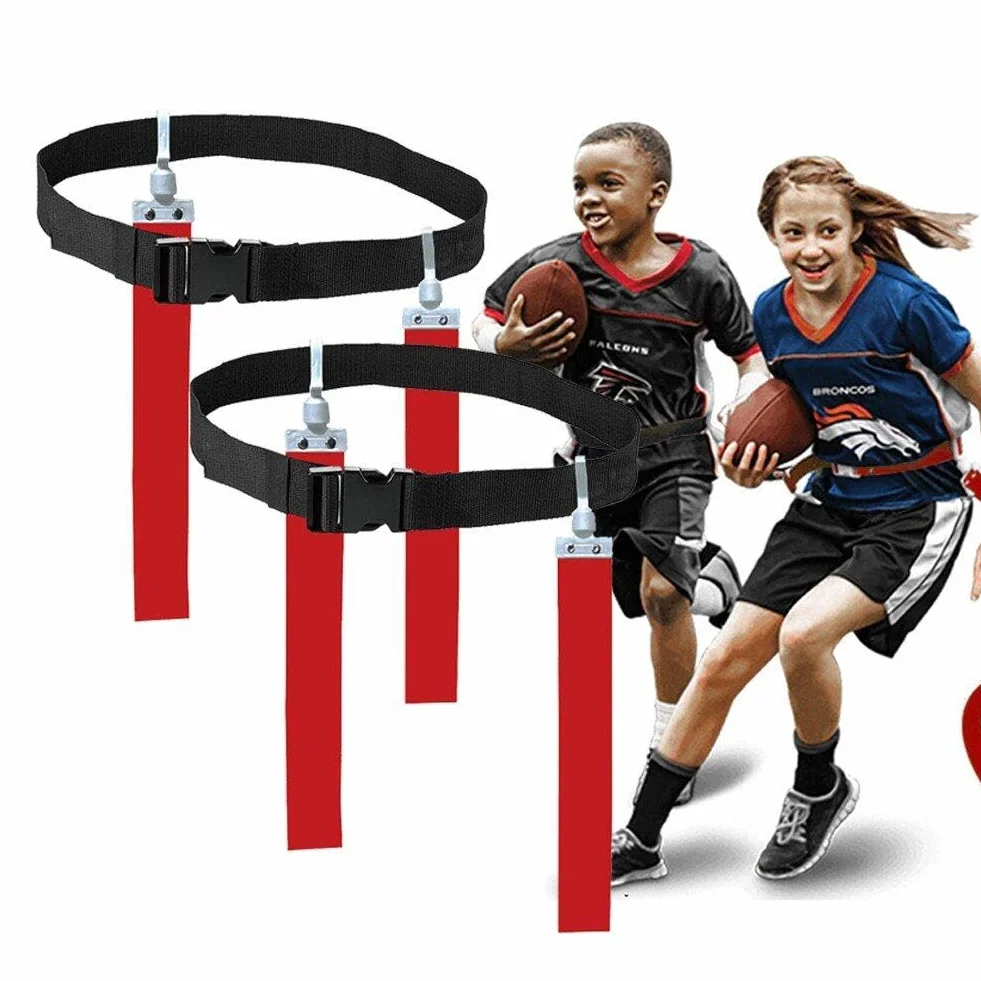 Flag Football Set Bandiere Cinture da Calcio Regolabile per Bambini Adolescenti