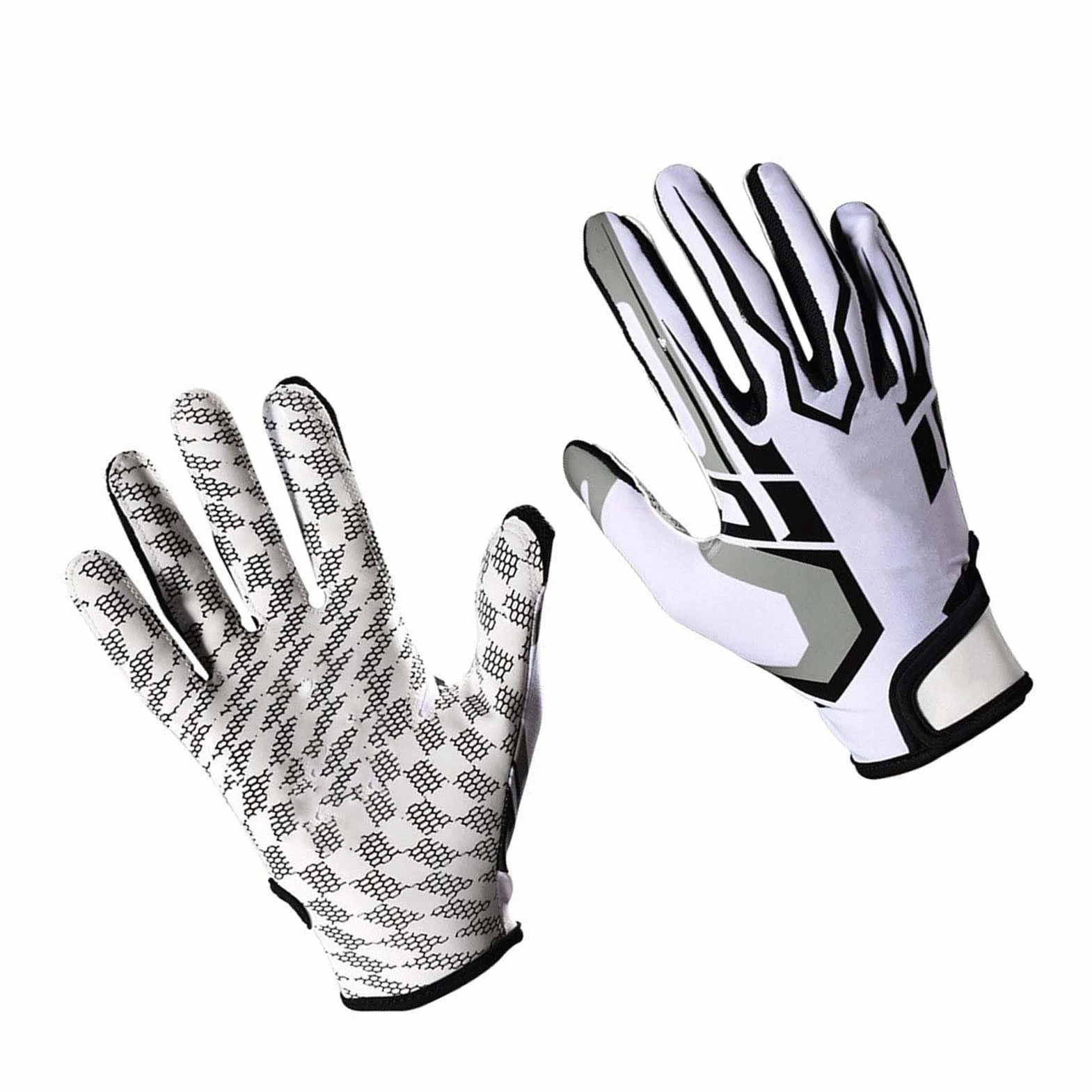 VBESTLIFE Guanti da Calcio Giovanile Antiscivolo Traspiranti a Dita Intere per Football Americano Baseball (M)