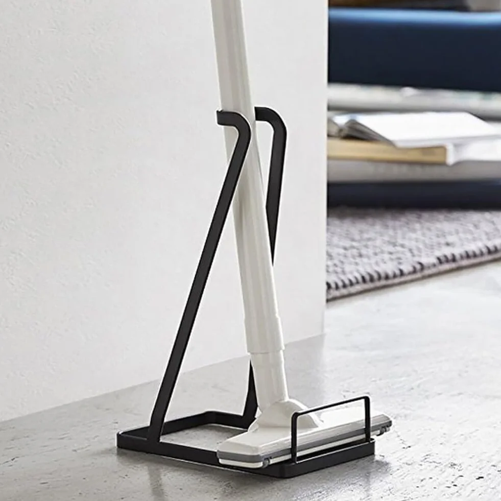 Supporto per aspirapolvere, senza trapano, con base in acciaio al carbonio, salvaspazio, resistente, compatibile con V6, V7, V8, V10, modelli senza fili, nero, bianco, casa, armadio, corridoio, uso