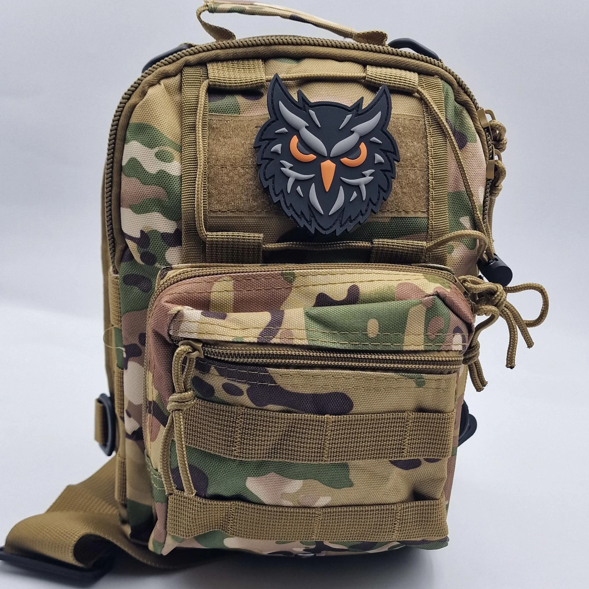 Toppa tattica nera in PVC con gufo notturno osservatore morale compatibile con velcro toppe per cappelli, toppe tattiche, accessori Molle, toppe militari, toppe per zaini, toppe per zaini
