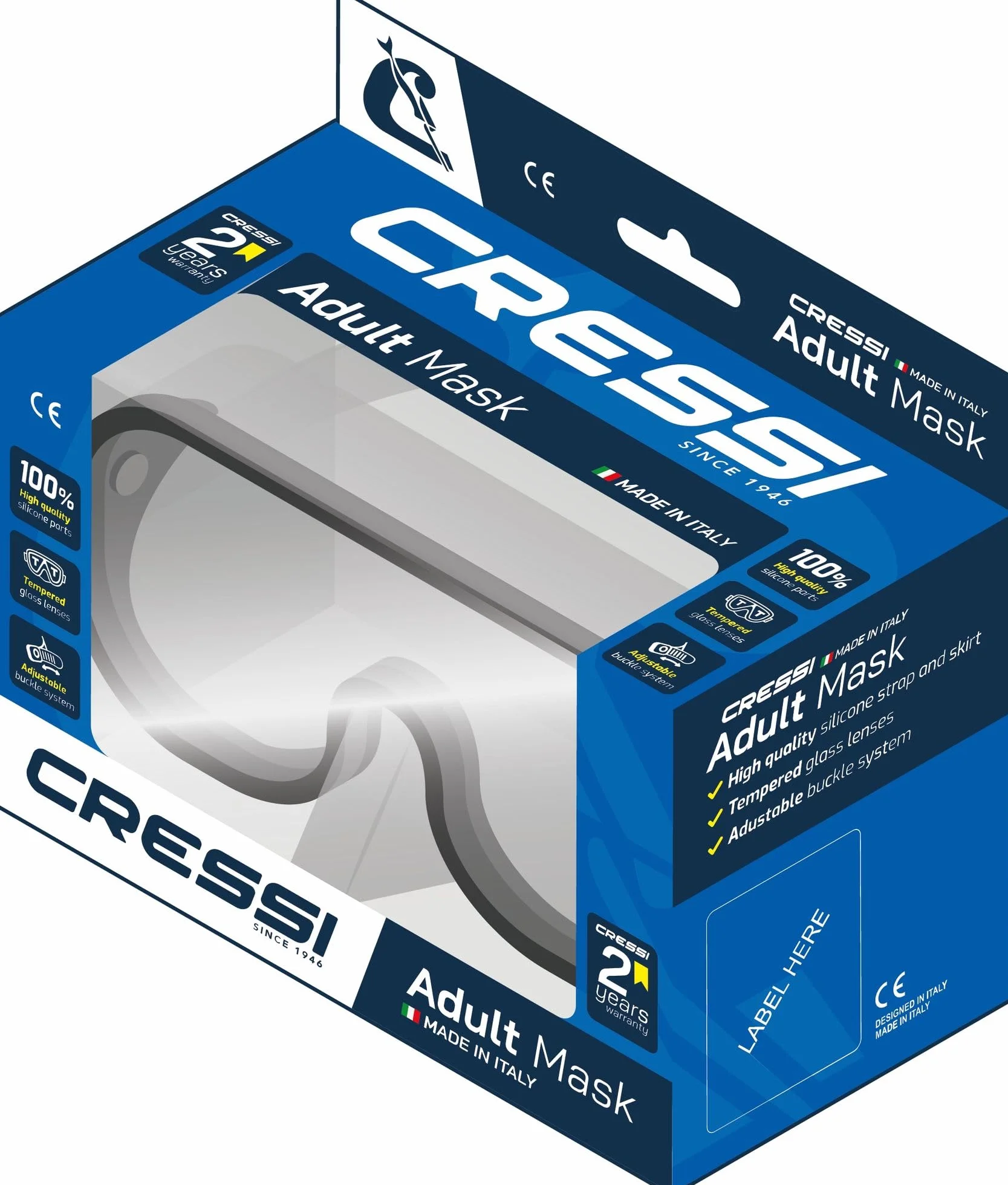 Cressi Sirena Mask Maschera Monovetro Temperato Snorkeling Immersioni Subacquee