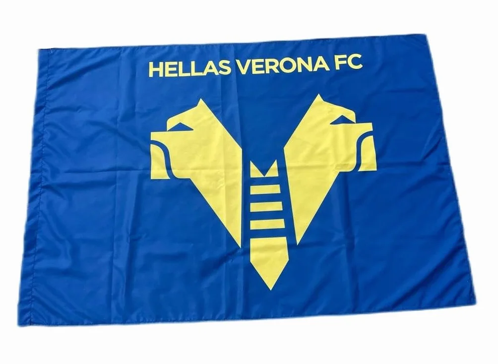 Bandiera VERONA UFFICIALE HELLAS FC grande misura cm. 97 x 142 in poliestere gialloblu BGHVGB97X142