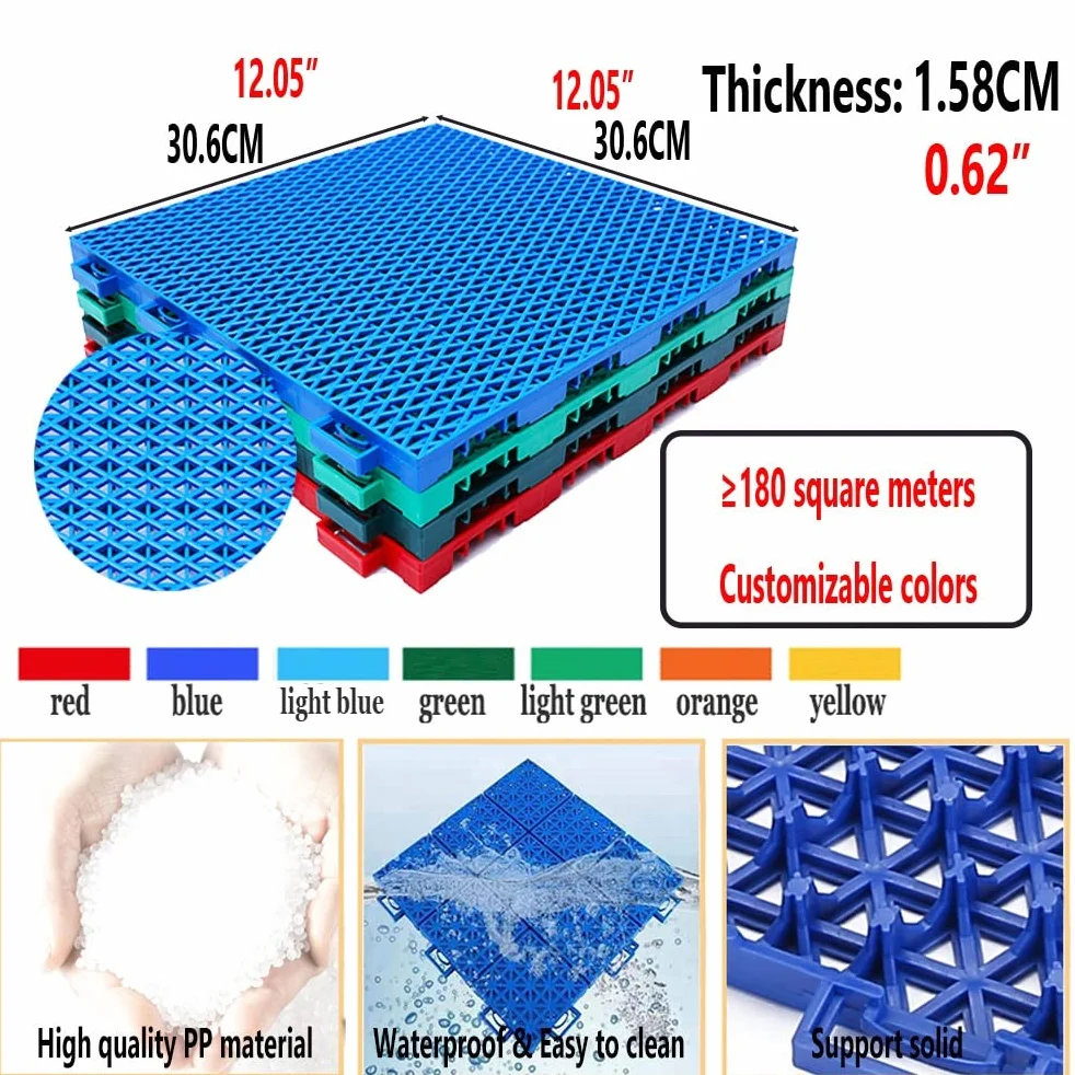 Piastrelle Flessibili 30,6 cm Modulari per Esterni Pavimentazione Sportiva Fai-da-Te