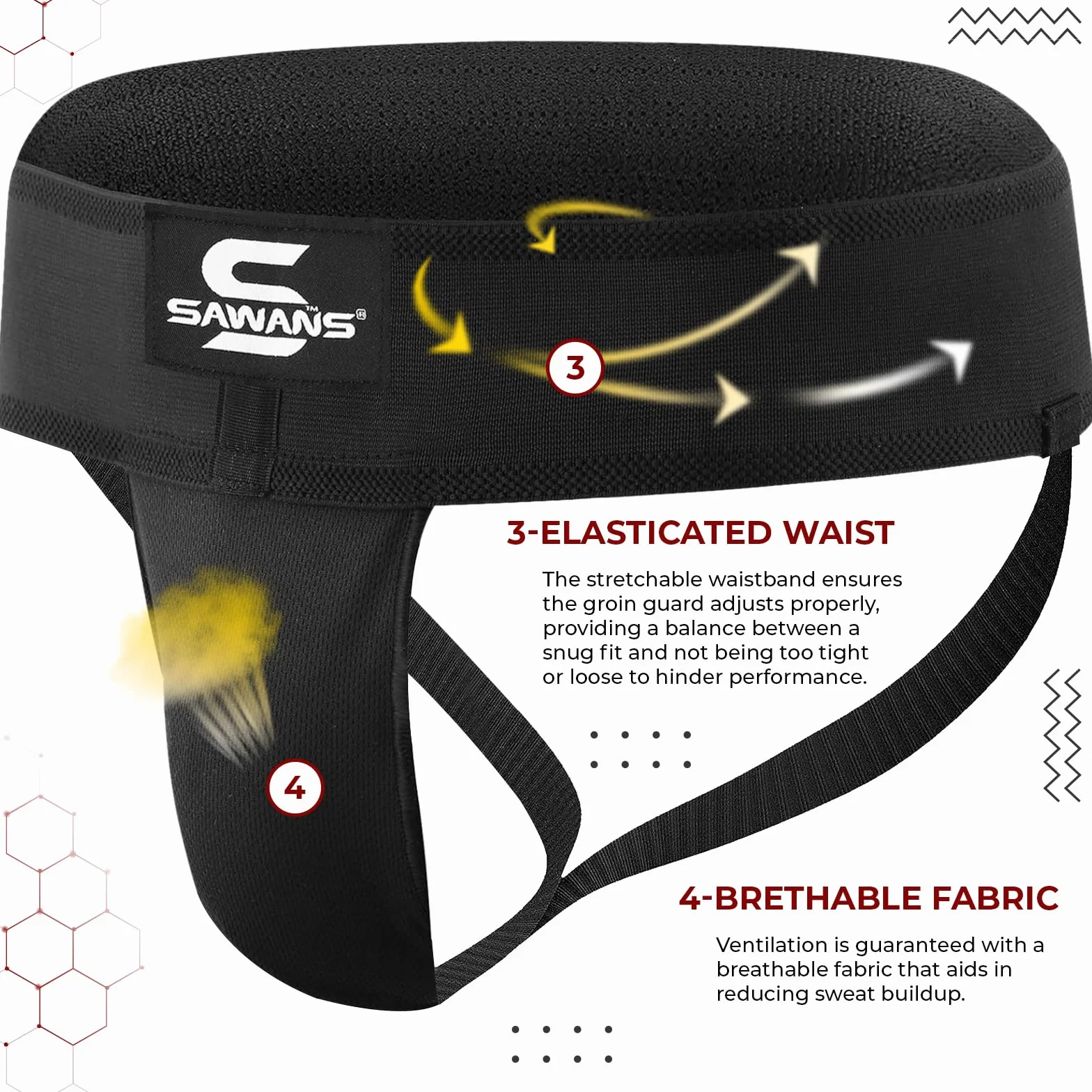 SAWANS Jockstrap Inguine Protector Kickboxing MMA BJJ Traspirante Ventilato