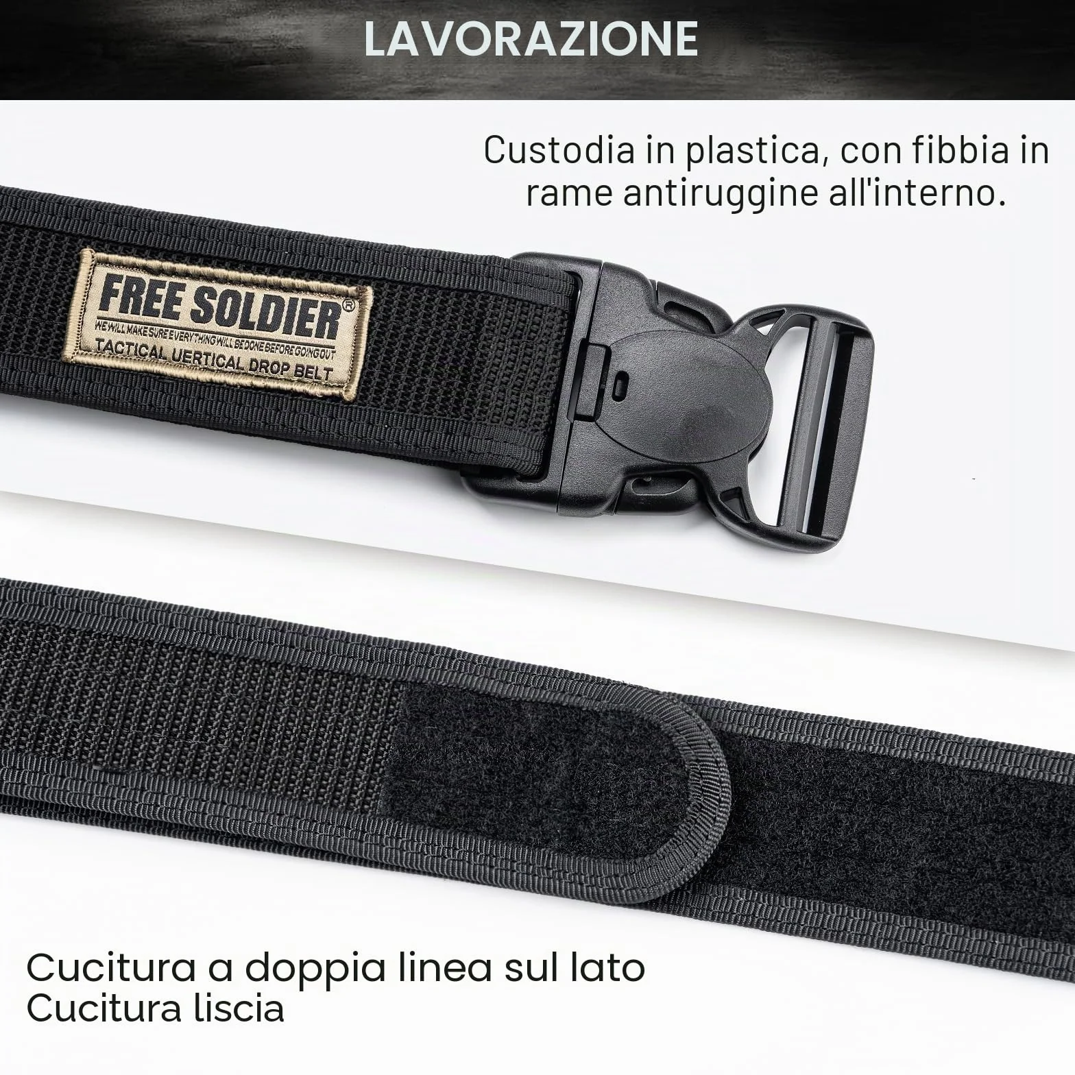 FREE SOLDIER Cintura Tattica da Combattimento Regolabile per Equipaggiamento Militare Polizia