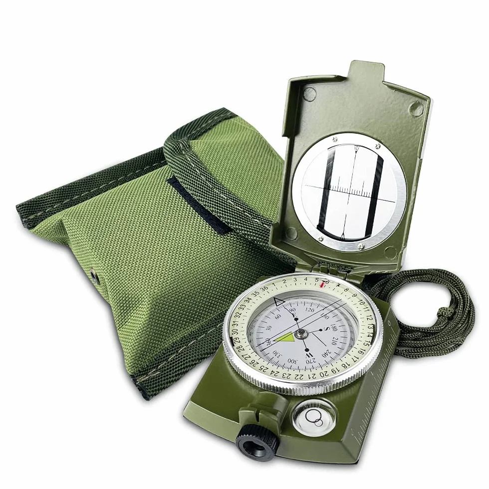 Bussola Professionale Militare Multifunzione Impermeabile Luminosa per Campeggio Trekking All'aperto
