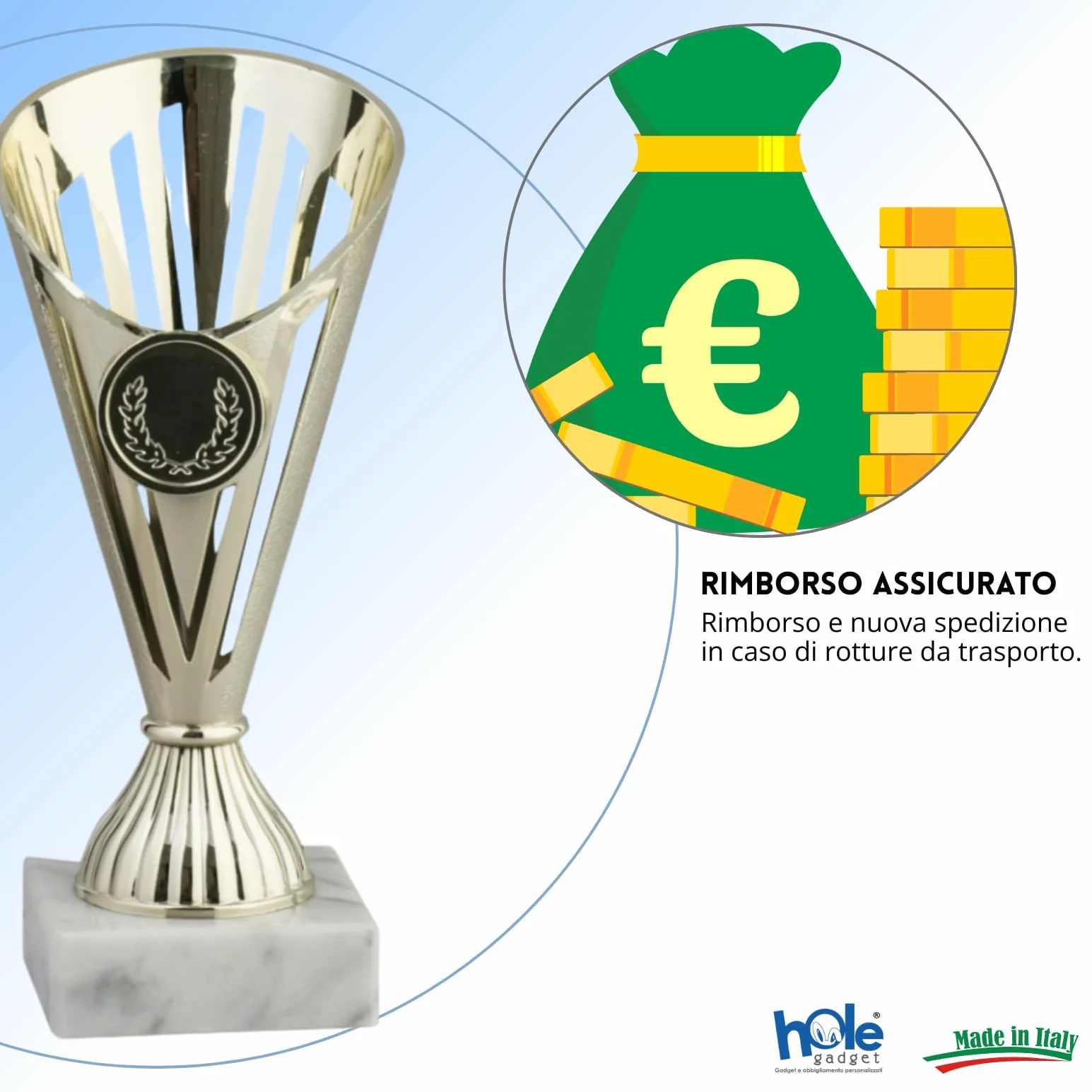 Coppa Trofeo Personalizzabile per Eventi Sportivi Calcio Fantacalcio Basket Padel con Targhetta