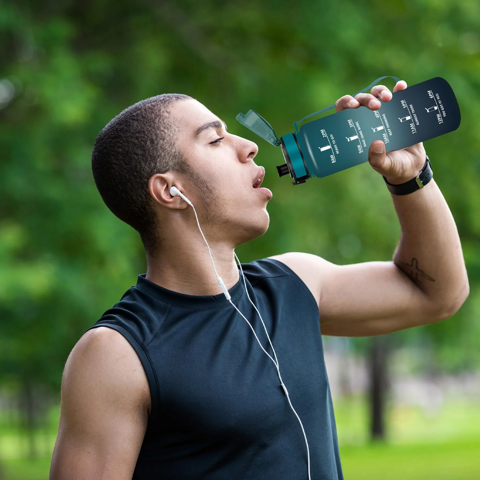 Borraccia 1 Litro Palestra Senza Perdite Motivazionale Graduata per Campeggio Viaggio Fitness