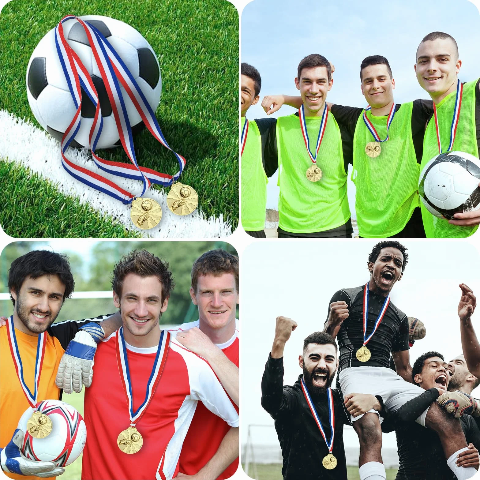 Medaglie Metallo Calcio 12 Pezzi Premiazioni per Bambini e Adulti Competizioni Sportive