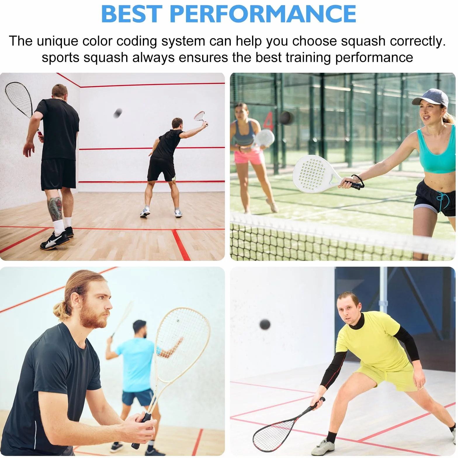 Palline da squash High Bounce, competizione ufficiale, doppi punti gialli, singoli punti gialli