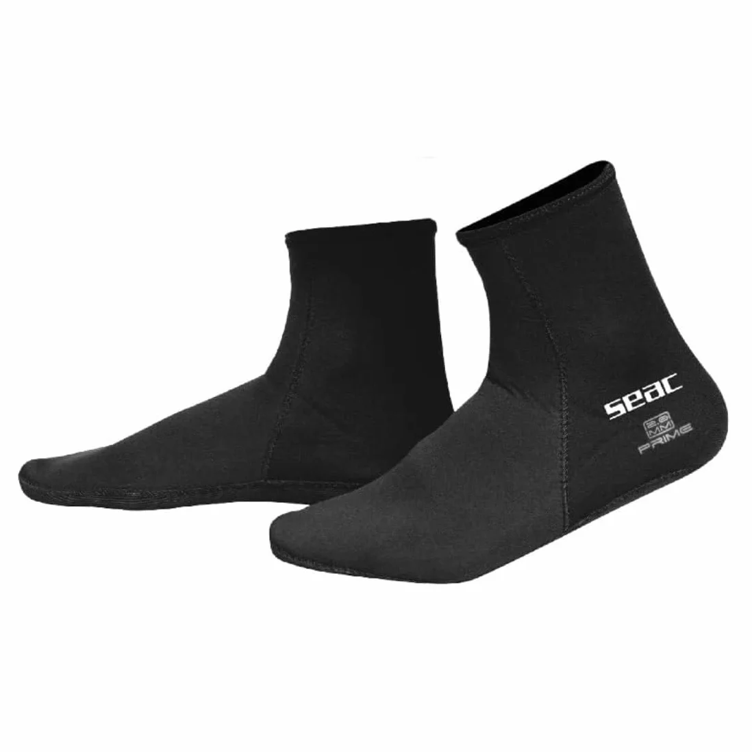 Seac Prime Calzari Neoprene 2 mm Foderati Nylon Calzini Subacquea Unisex-Adult Nero XS
