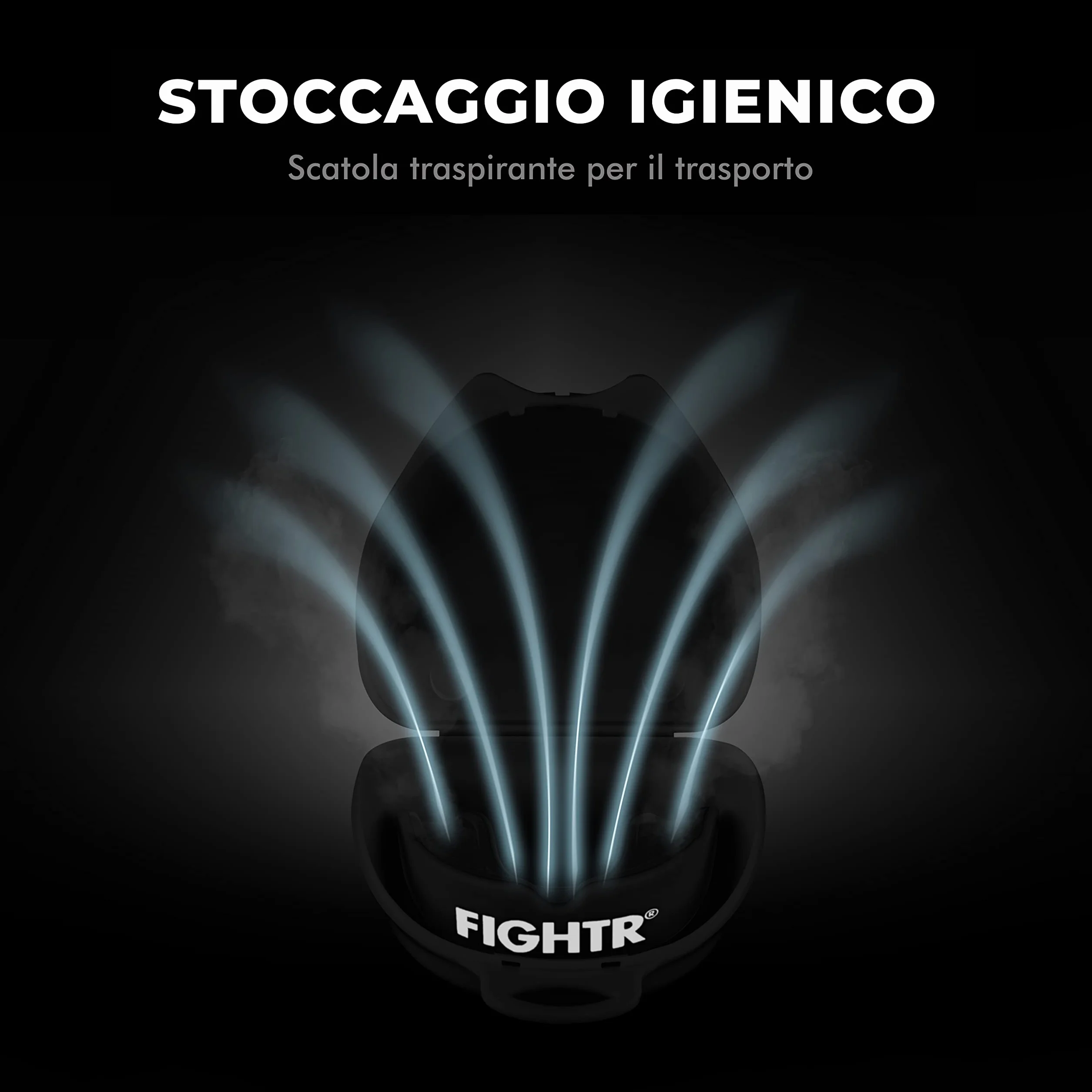 FIGHTR® paradenti sportivo regolabile per boxe MMA Muay Thai Hockey arti marziali con scatola igienica
