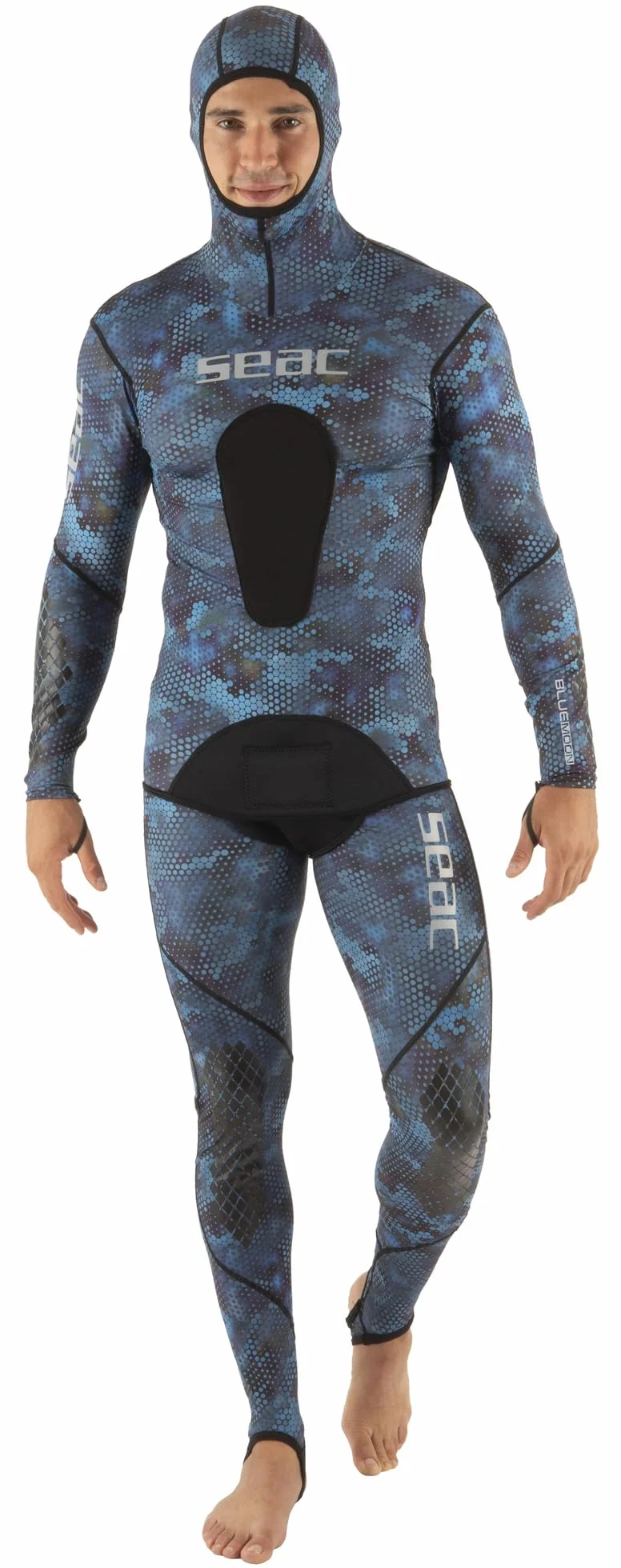 SEAC Blue Moon, Rash Guard da Pesca Subacquea e Apnea, Due Pezzi, Blu Camouflage