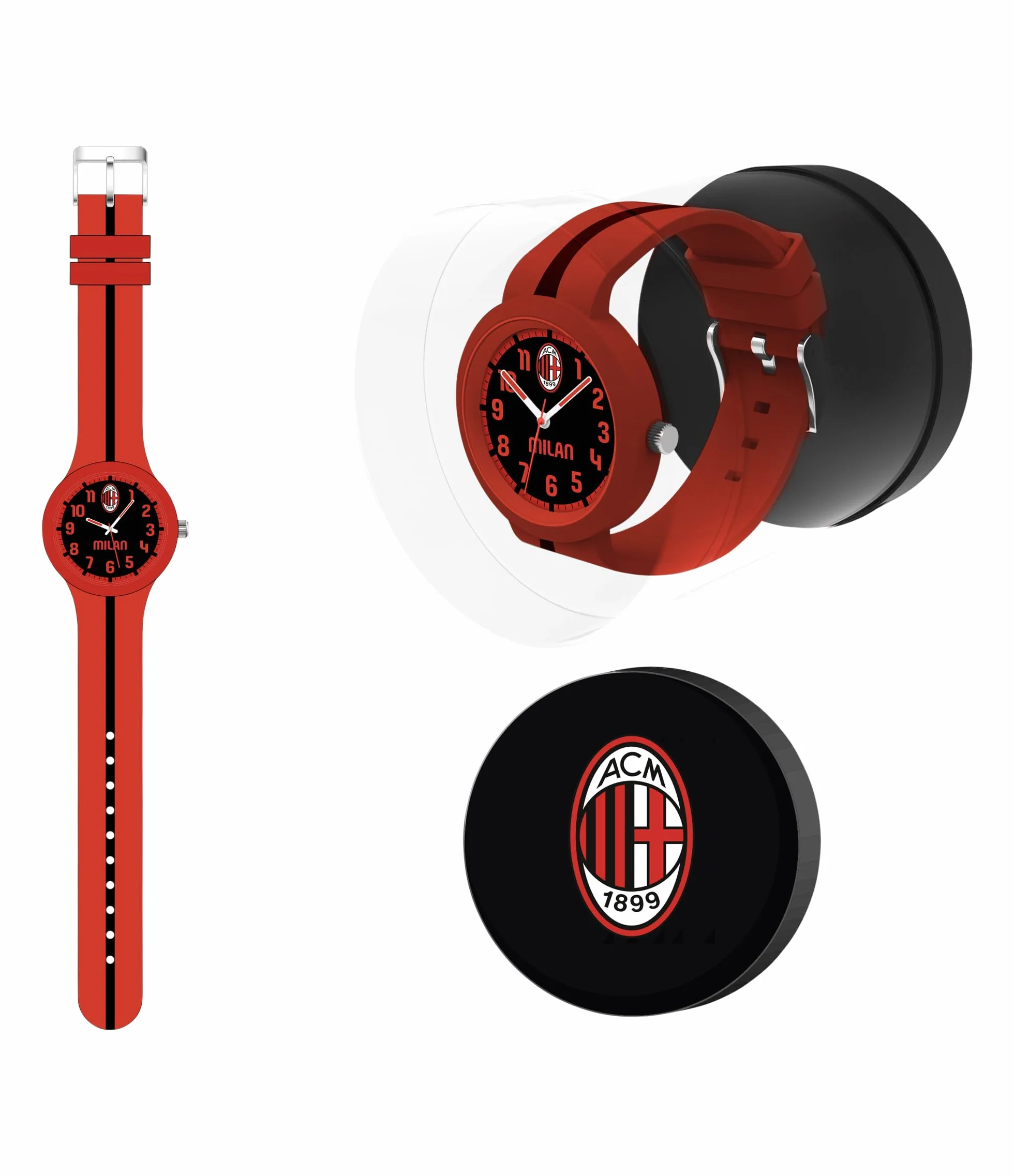 Seven Orologio da polso A.C. MILAN in silicone per ragazzi e adulti