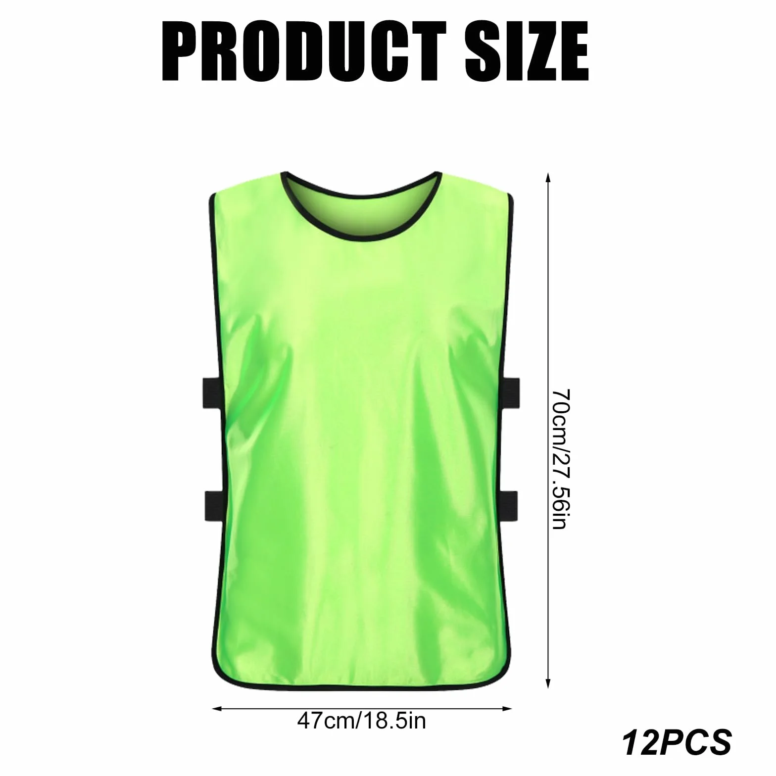 Pettorine Da Calcio GBKDQQ 47x70 cm Set Da 12 per Allenamento Basket Netball Rugby Verde Fluorescente