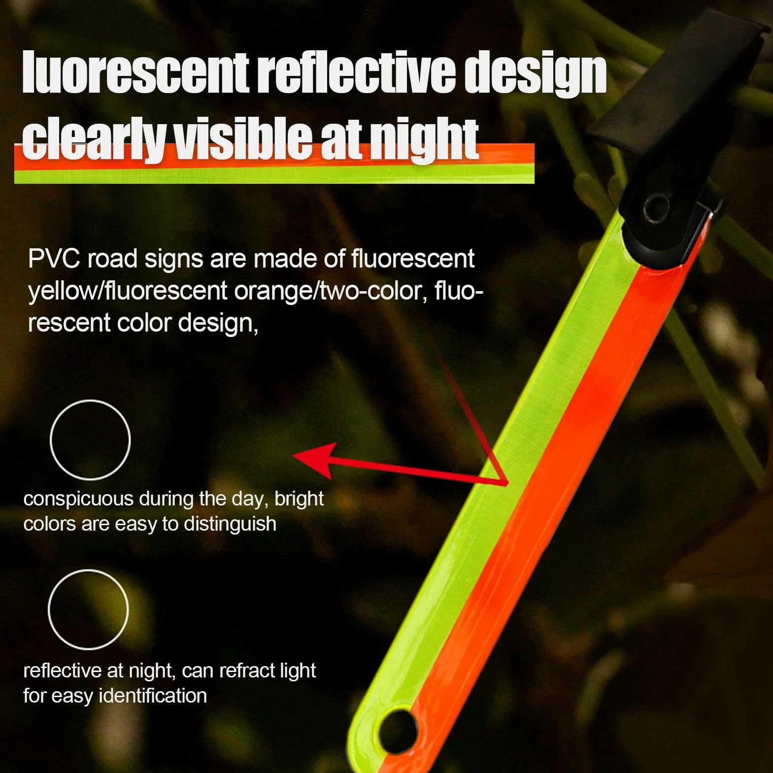 Segnavia per Alberi ad Alta Visibilità 12 Pezzi con Clip Riflettenti PVC Impermeabile per Escursioni