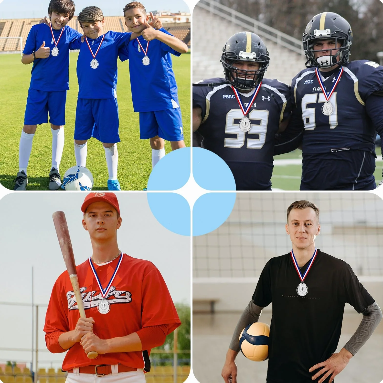 GeeRic 12pz Medaglie d'oro in Metallo con Nastro per Bambini, Studenti, Atleti, Vincitore di Gara Sportiva