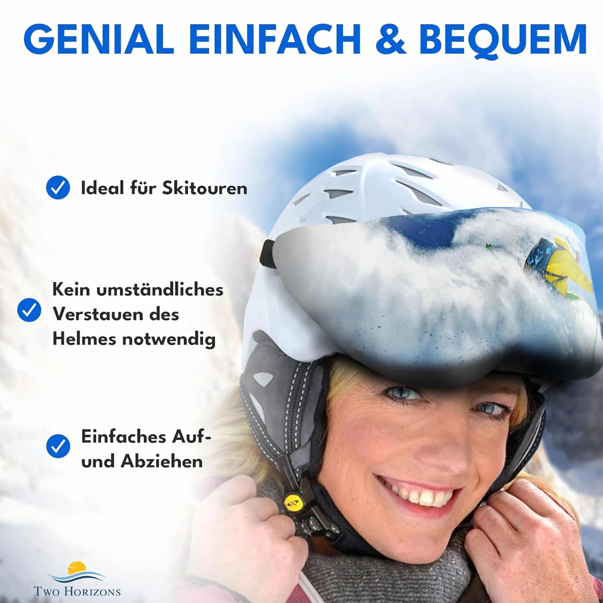 Two Horizons Visiera protettiva per casco da sci, protezione visiera, panno in microfibra, stile smile