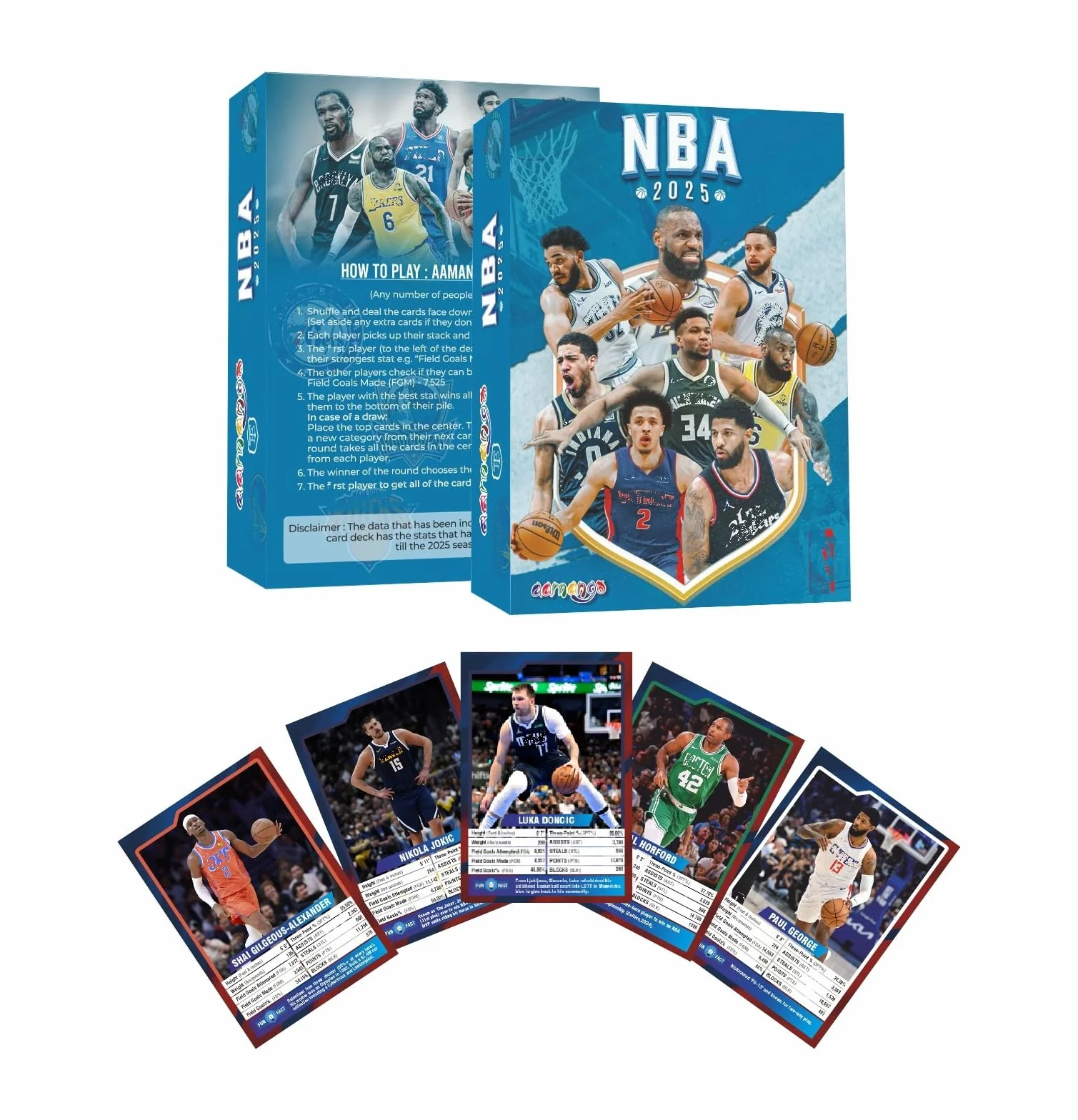 Aamango Carte NBA Trump – Confezione combo (NBA Legends + NBA Stars edizione 2025) | Gioco di carte Trump da collezione a 2 mazzi con Michael Jordan, Lebron James, Stephen Curry, Kobe Bryant e altro