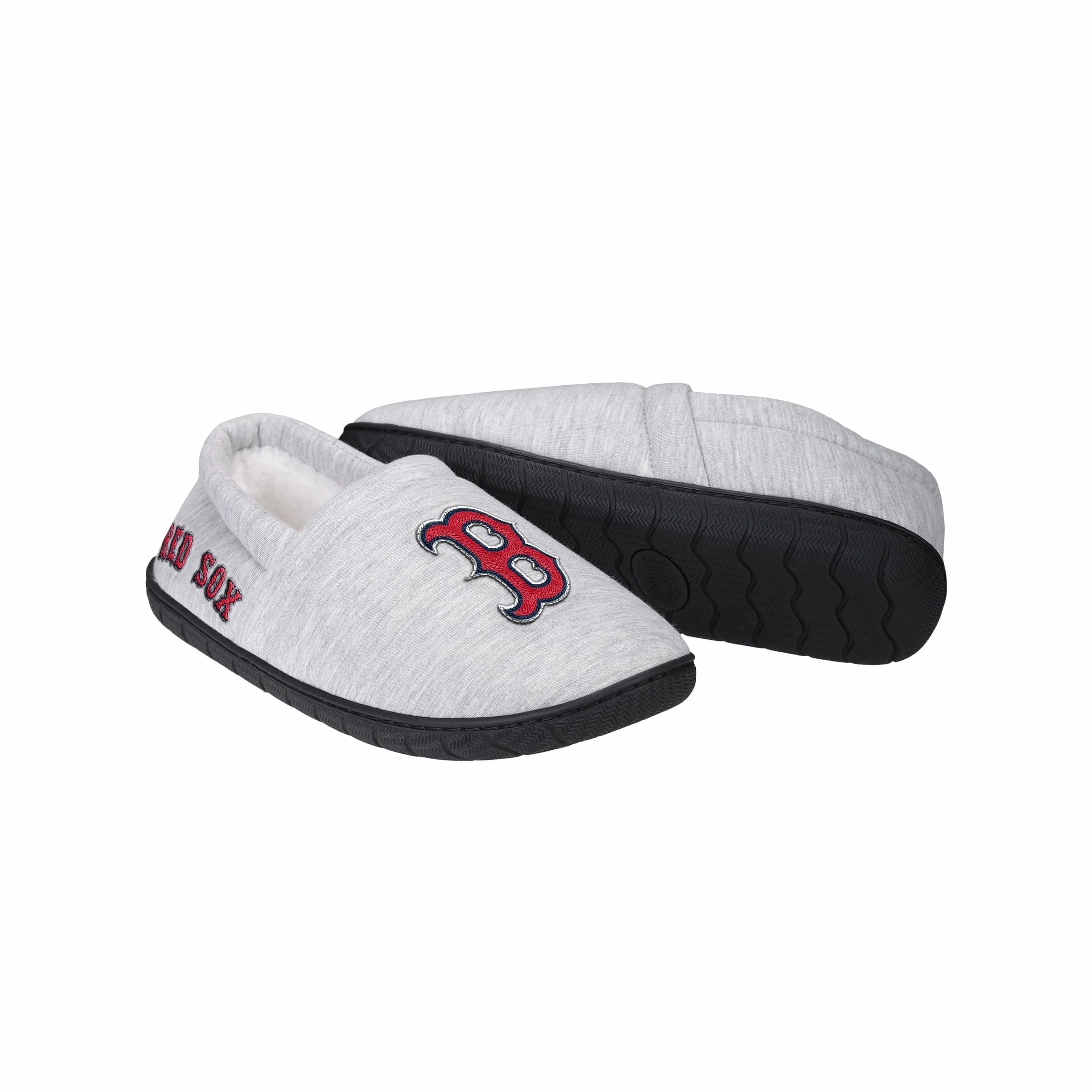 FOCO - Mens MLB Team Big Logo Grigio Felpa Sherpa Mocassini Pantofole Adulto