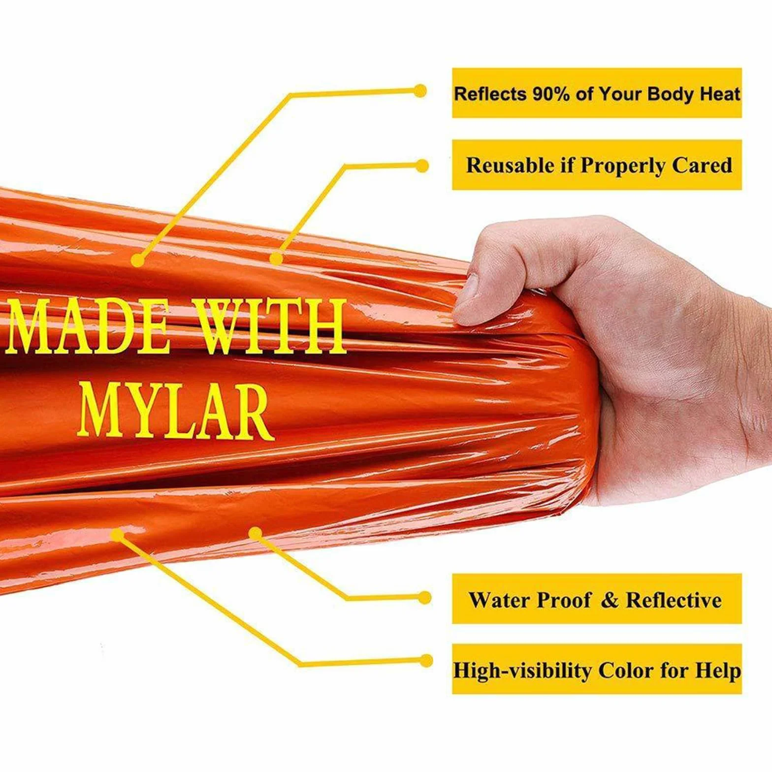 Bivy Bag Impermeabile 2 Pezzi, Coperta di Sopravvivenza Riutilizzabile per Campeggio