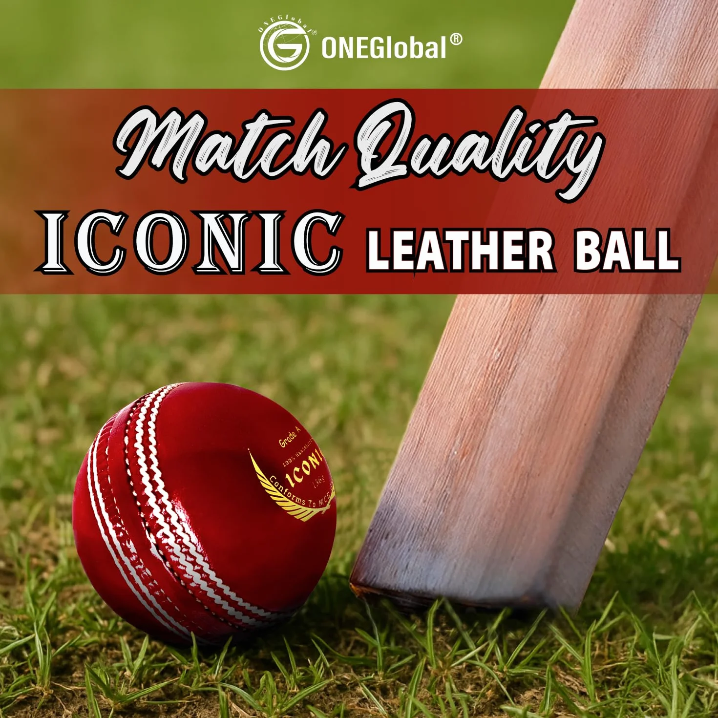 Iconica palla da cricket in pelle 100% cucita a mano 156 g impermeabile 4 pezzi