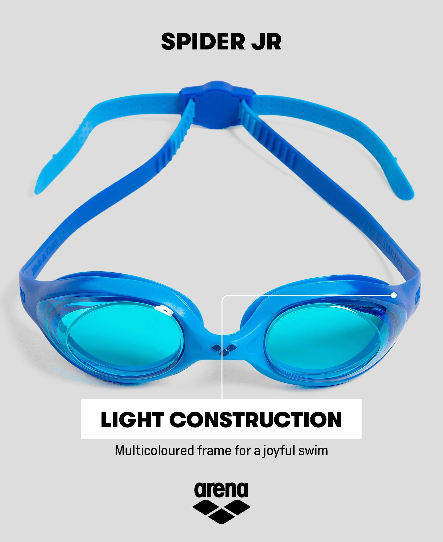 ARENA Spider Junior Mirror Occhialini Nuoto Anti-Appannamento Bambini Protezione UV Ponte Nasale Autoregolante