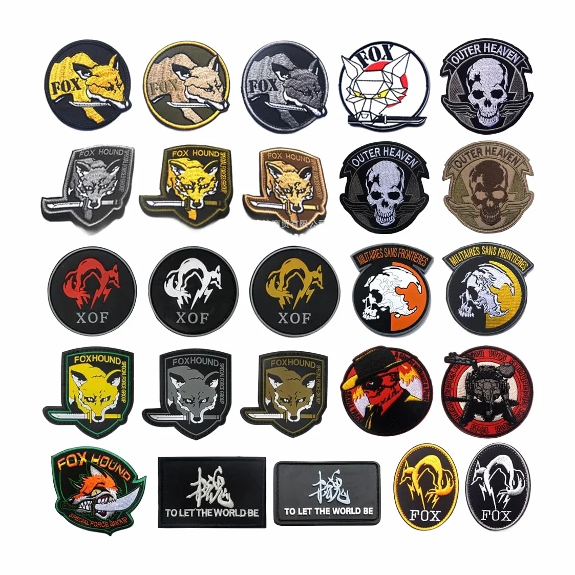 Distintivo in PVC Metal Gear Solid XOF, toppa in Chiusura A Strappo