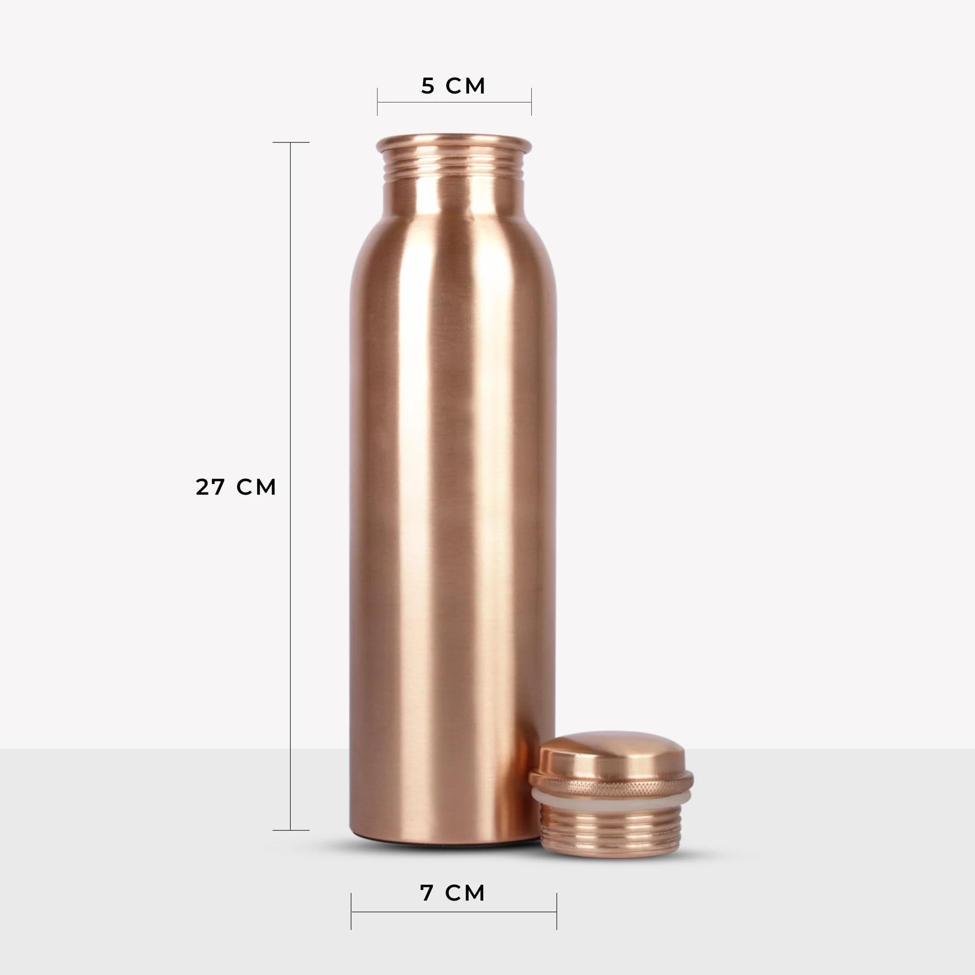 Bottiglia in Rame Puro 1L Vaso Artigianale Fatto a Mano a Prova di Perdite per Bere Benefici Salute Ayurvedica Sport Fitness Yoga