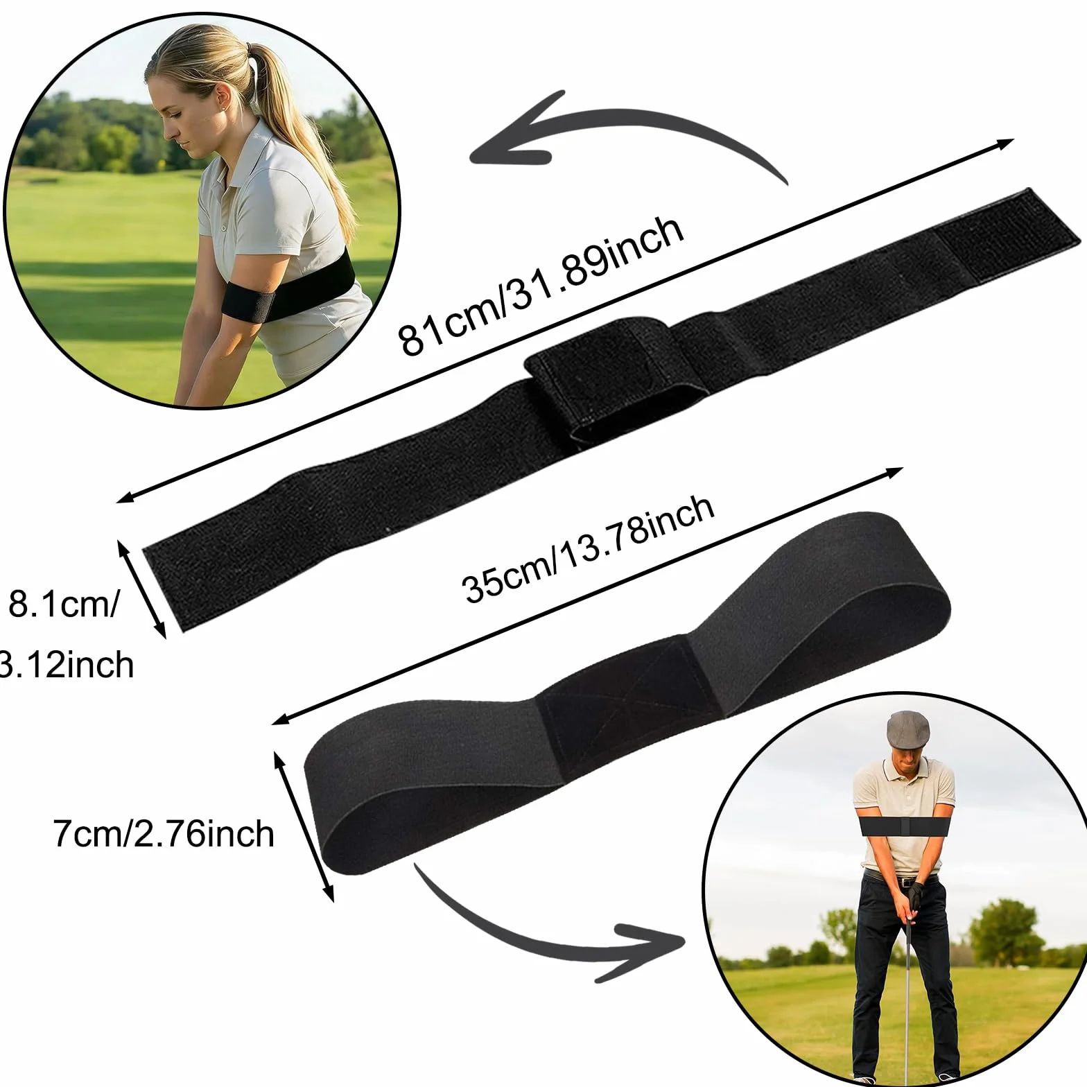 Golf Training Aid Slider, Fascia Swing Trainer Regolabile, Cinghia Correttiva per Principianti Uomini Donne