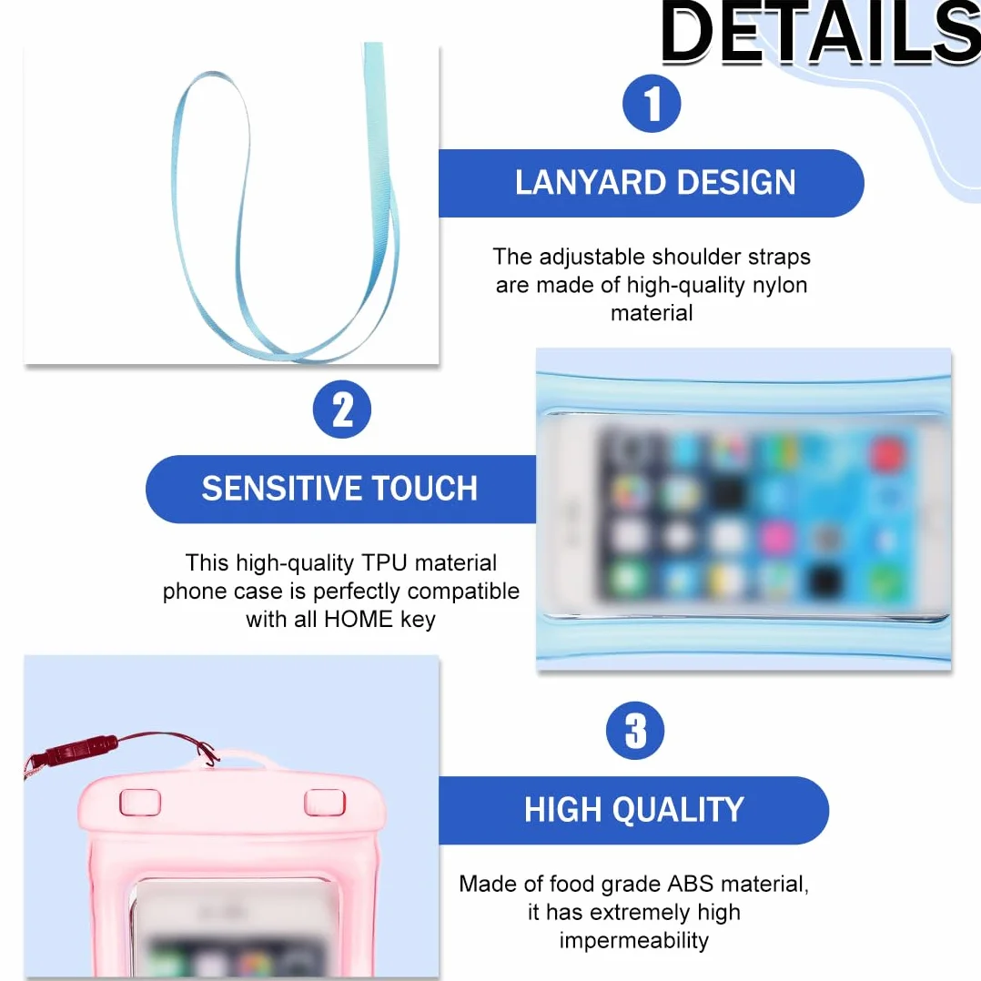 Custodia impermeabile IPX8 2 pezzi borsa per smartphone