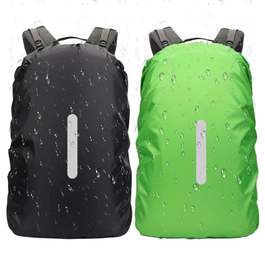 Parapioggia Zaino Impermeabile 45L con Strisce Riflettenti, Copertura Antipioggia per Escursionismo Campeggio Ciclismo