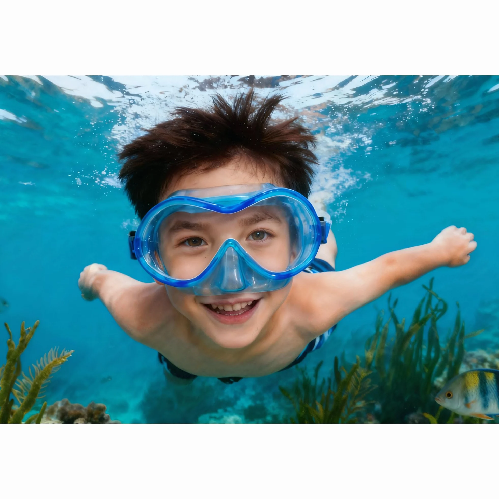 SEAC Baia Maschera Subacquea Antiappannamento Bambini 3-8 Anni Snorkeling