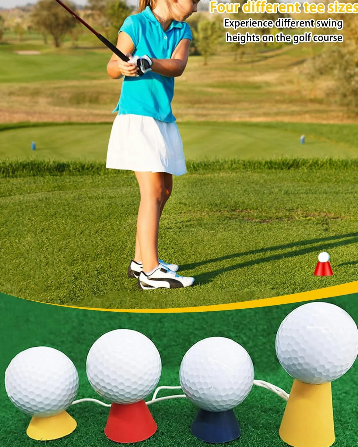 Set di 4 Tee da Golf Jumbo in Gomma, Inverno Tee Golf Gomma, Winter Golf Tee, Tees in Gomma Jumbo da Golf,per Clima Freddo, Campo da Golf, Uso Quotidiano, Interni, Esterni