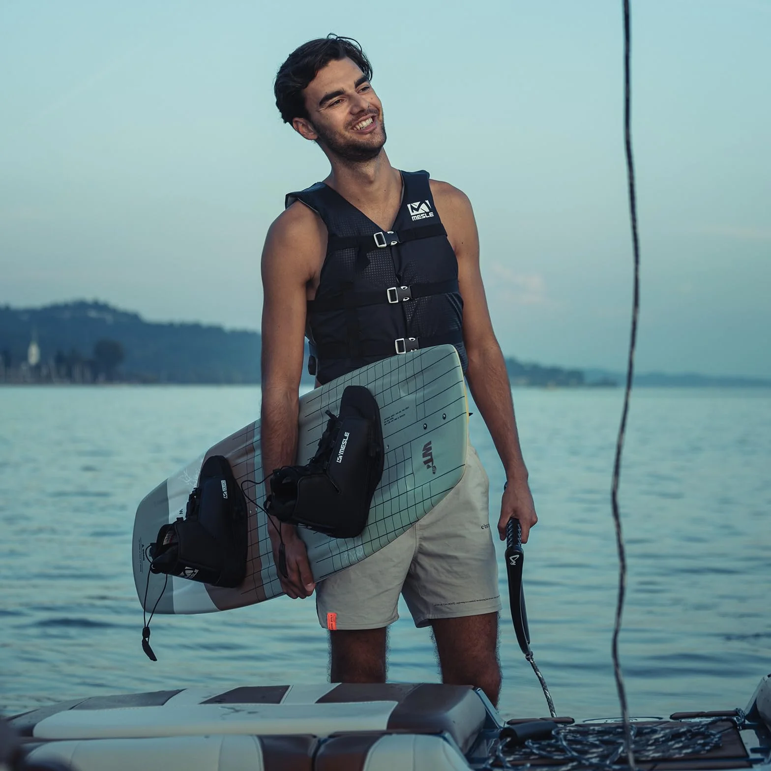 MESLE Duro attachi per Wakeboard 30-45EU Scarponi a Punta Aperta Nero