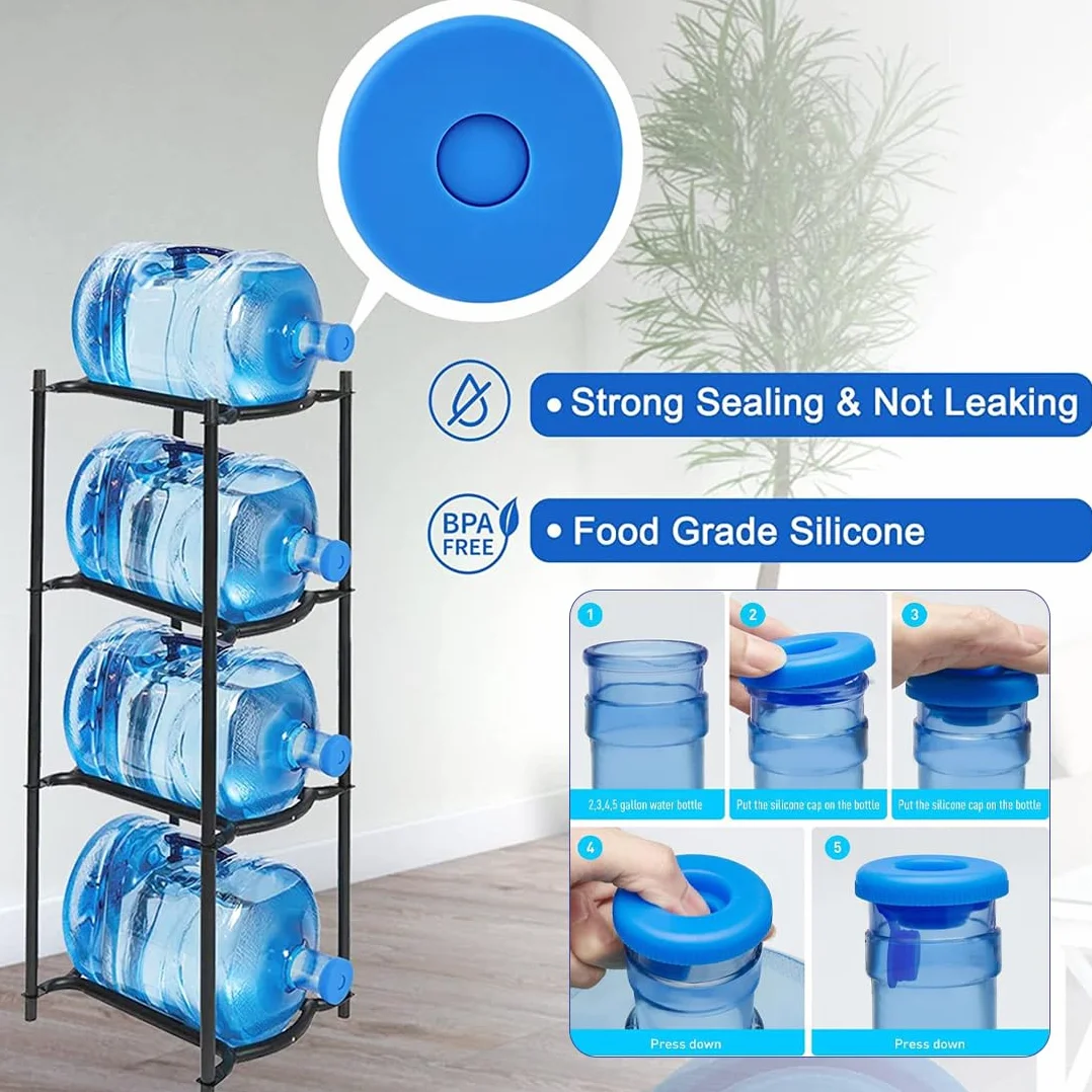 Tappi di Ricambio per Bottiglia d'Acqua in Silicone, Anti-fuoriuscita, 5 Galloni, Blu