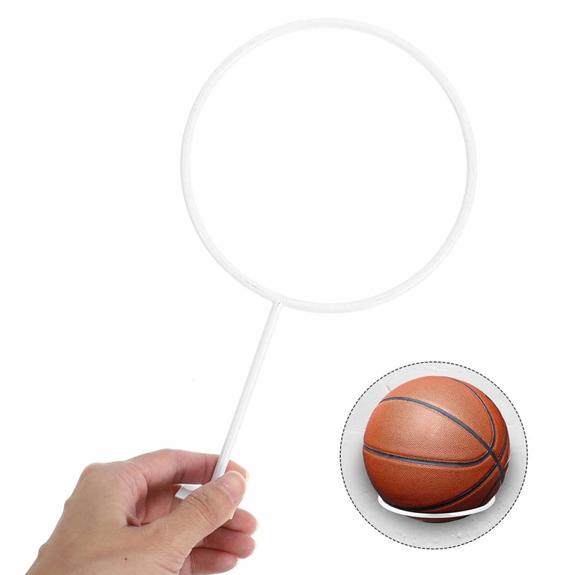 Supporto da Parete per Palloni 2 Pezzi in Ferro, Espositore per Basket e Calcio