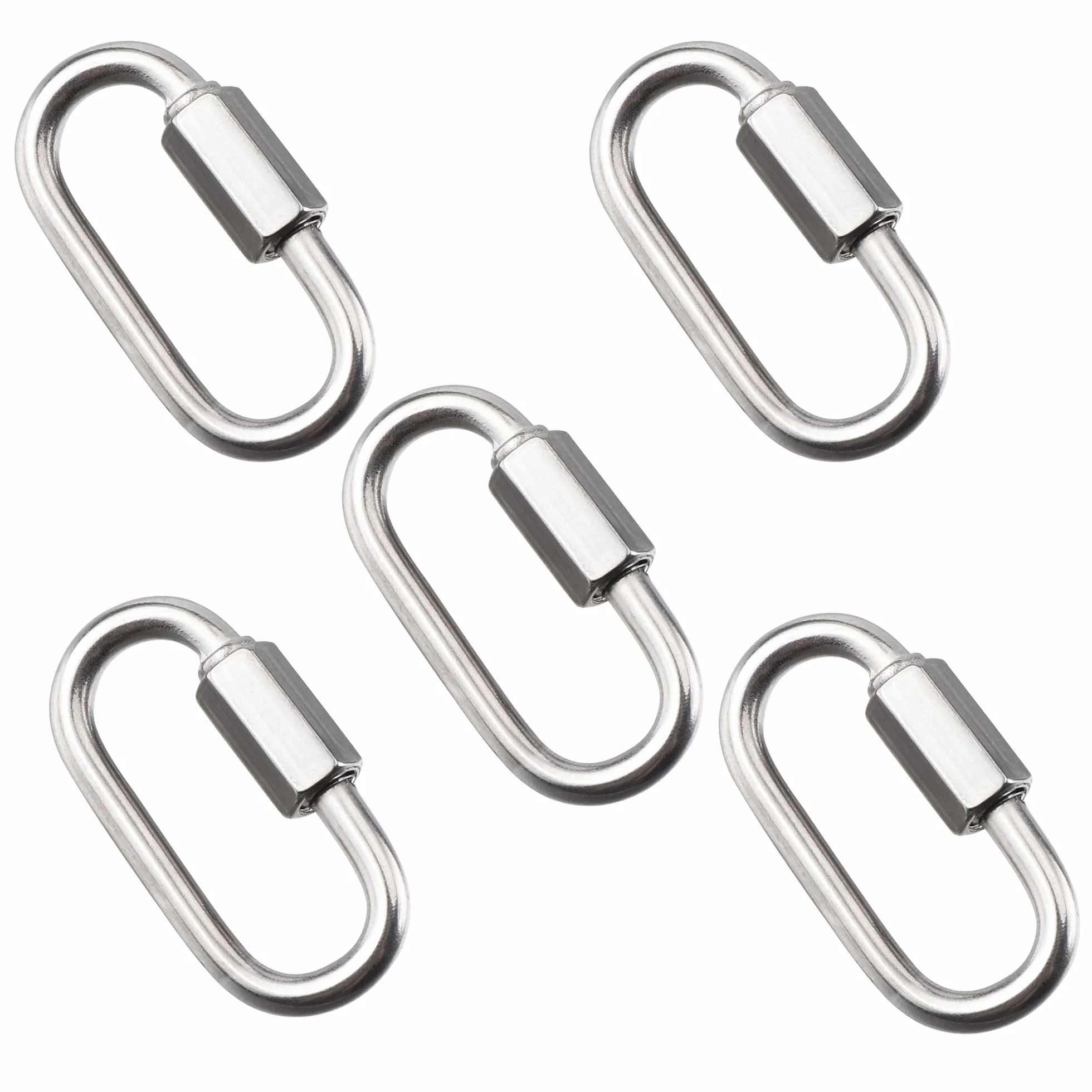 Moschettone a Vite M6 Acciaio Inox 304 Connettori con Chiusura Avvitabile per Outdoor Biciclette Imbracature Fai da Te