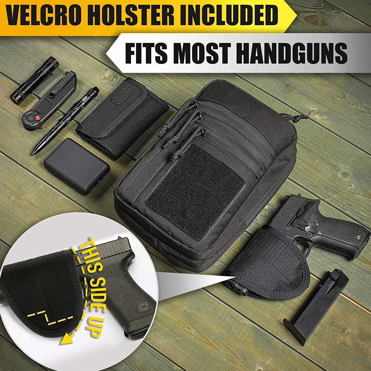 Borsa a tracolla tattica militare nascosta pistola fondina portapistola per campeggio caccia