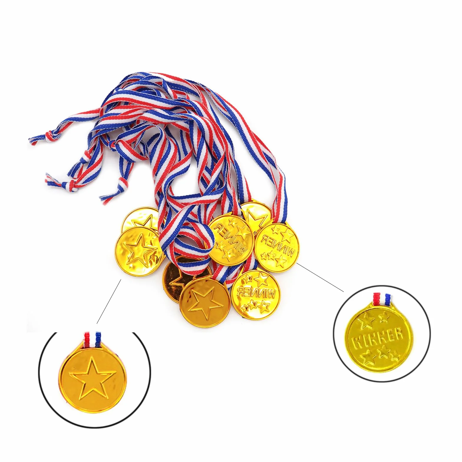 Medaglie Vincitori Premiazioni per Competizioni Sportive Scolastiche - 24 Pezzi di Plastica