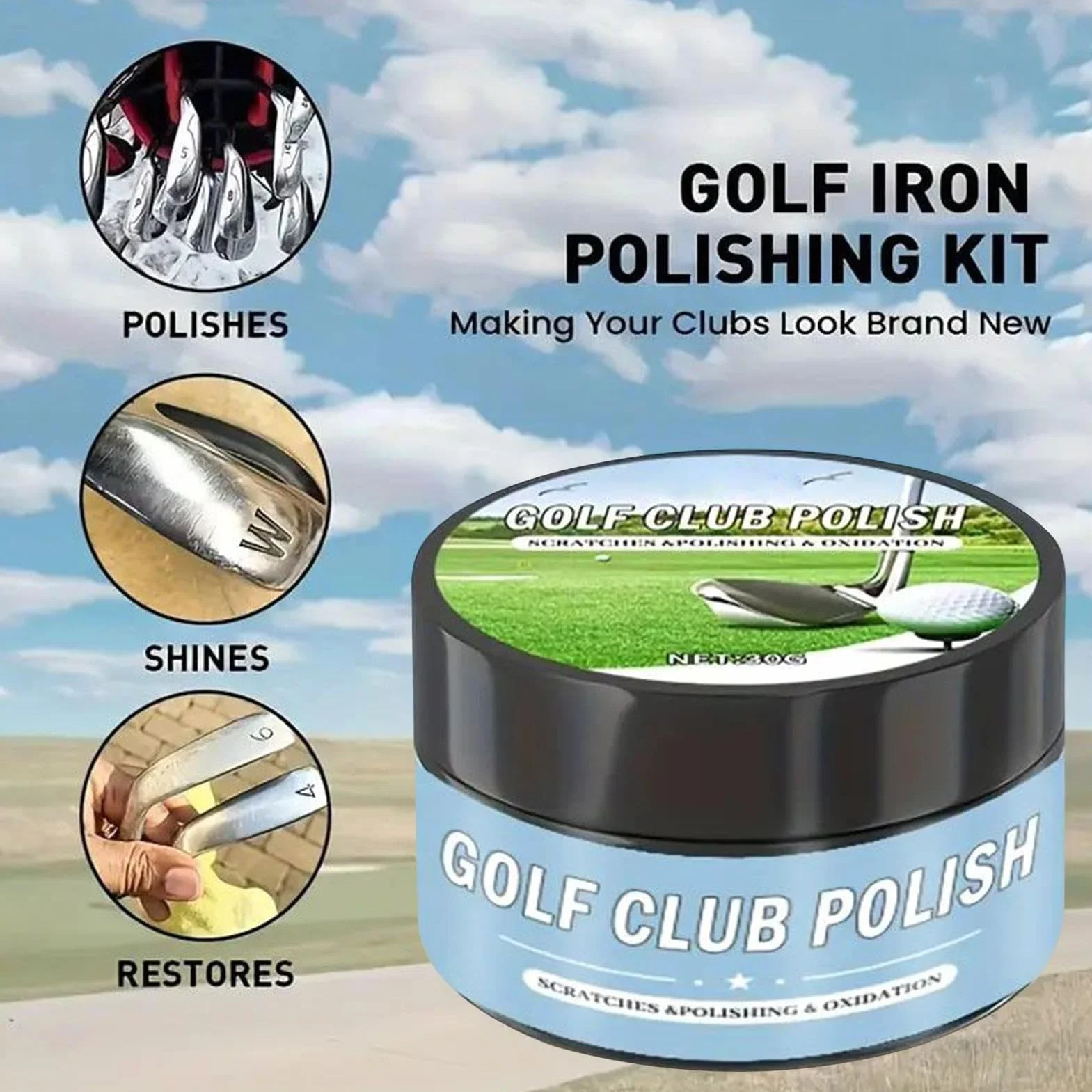 Set di Pulizia per Golf Generico Golf Club Polace 30G - Pasta Lucidante in Ferro, Crema Antiruggine