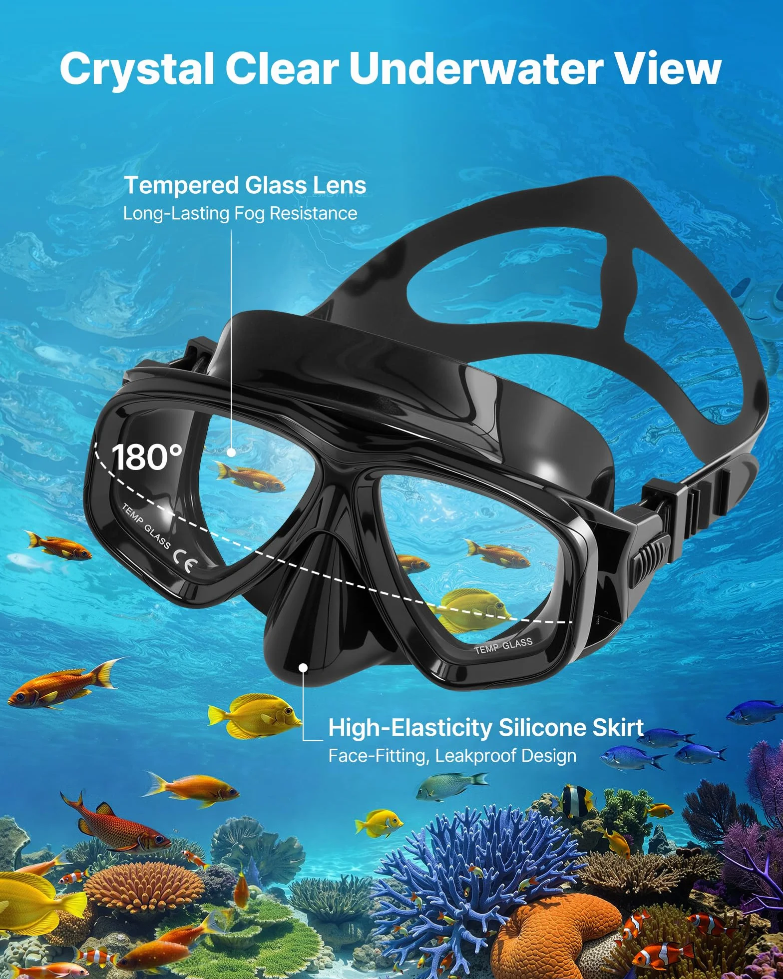 VEVOR Mini Bombola Subacquea Portatile 1L Aria Compressa con Borsa e Maschera, Autonomia 20 Minuti