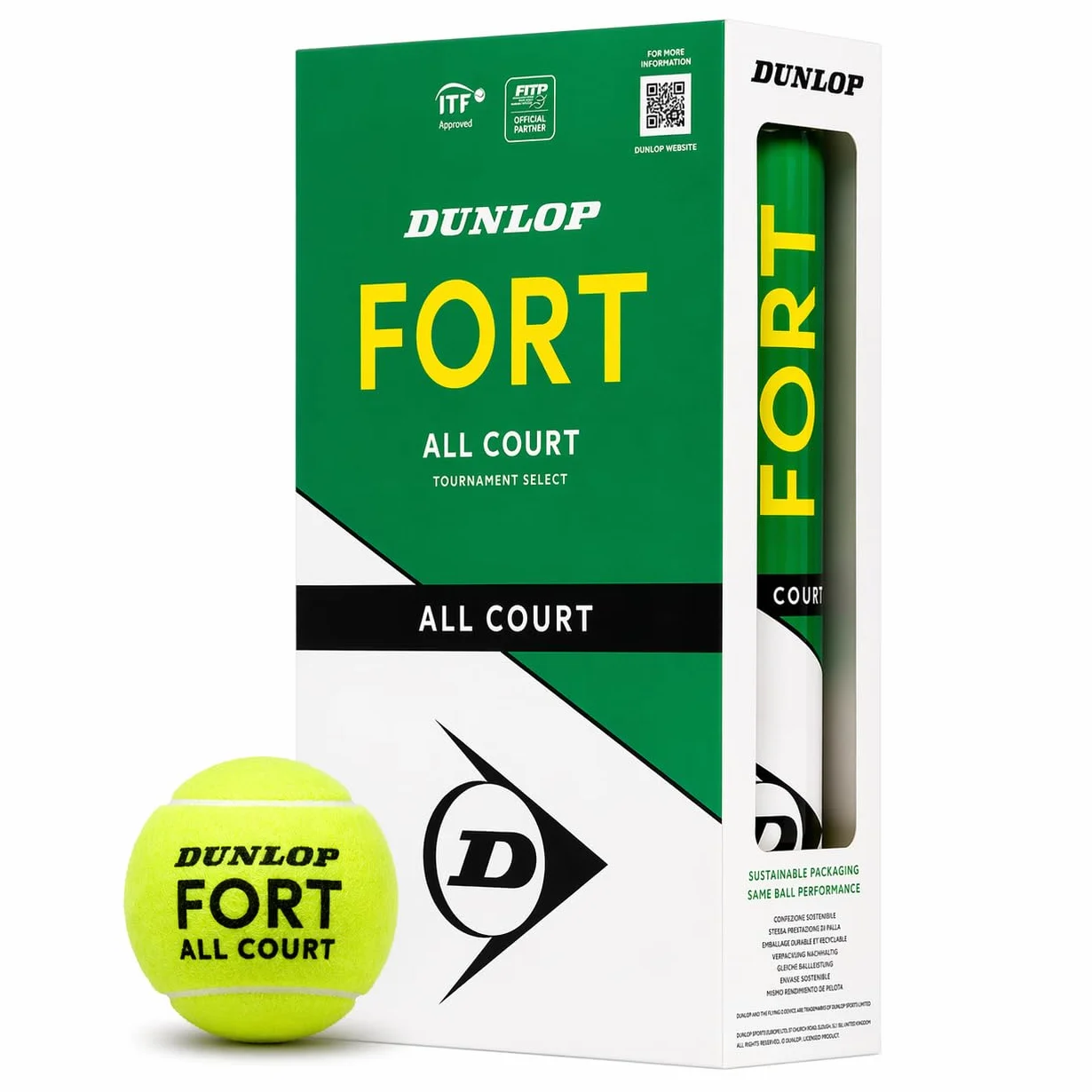 DUNLOP Pallina da tennis Fort All Court TS per sabbia campo duro erba