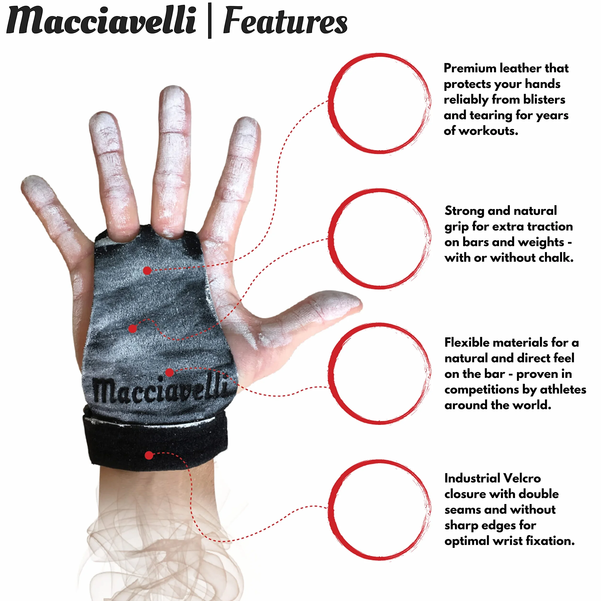 MACCIAVELLI® Guanti per Crosstraining Palestra – Paracalli professionali protezione mani