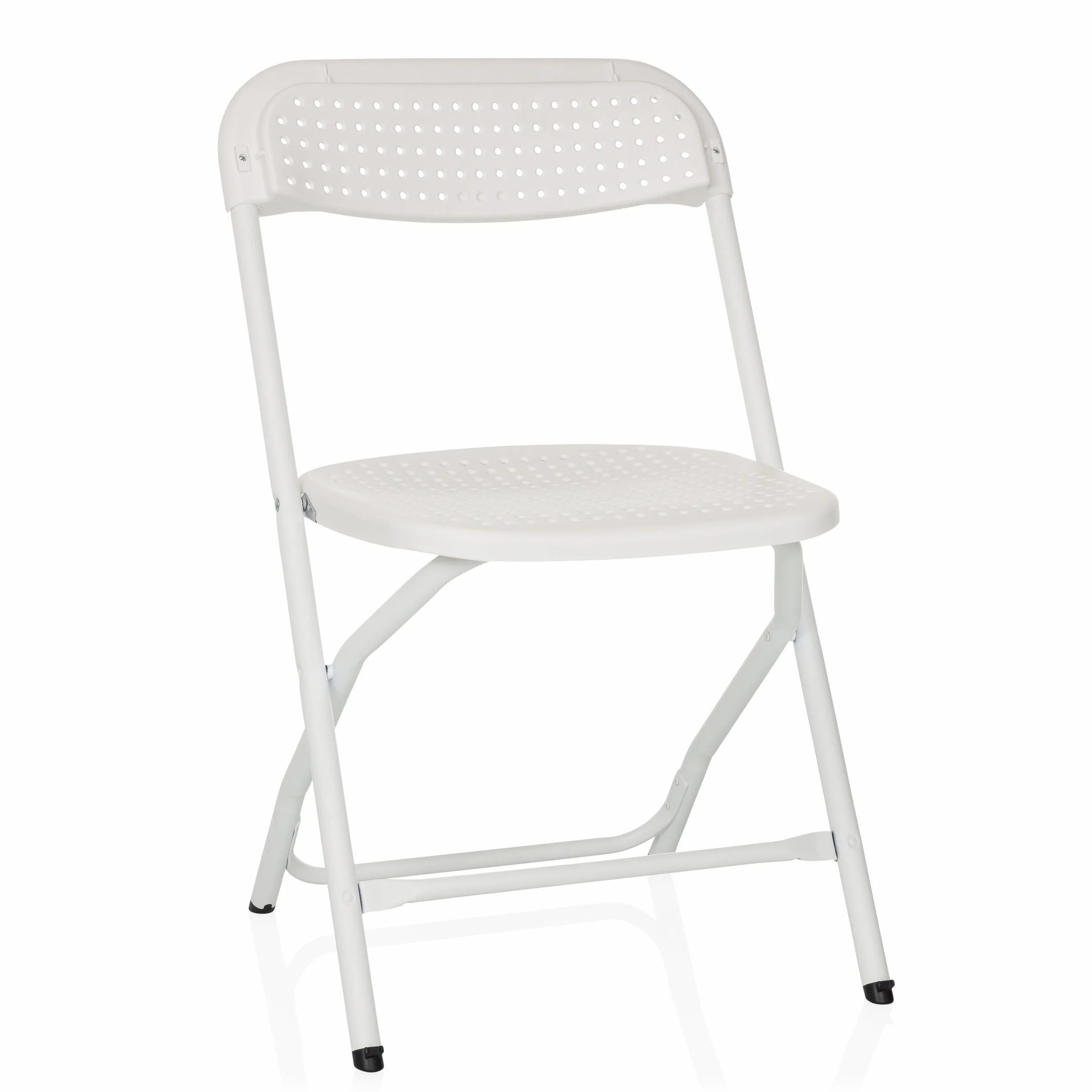 HJH Office Sedia Pieghevole TUDELA XXL PRO W, Bianca, Moderno, Pieghevole, Portatile, 250 kg, Plastica, Ideale per Pranzo, Esterno, Pieghevole, Leggero, Risparmio di Spazio