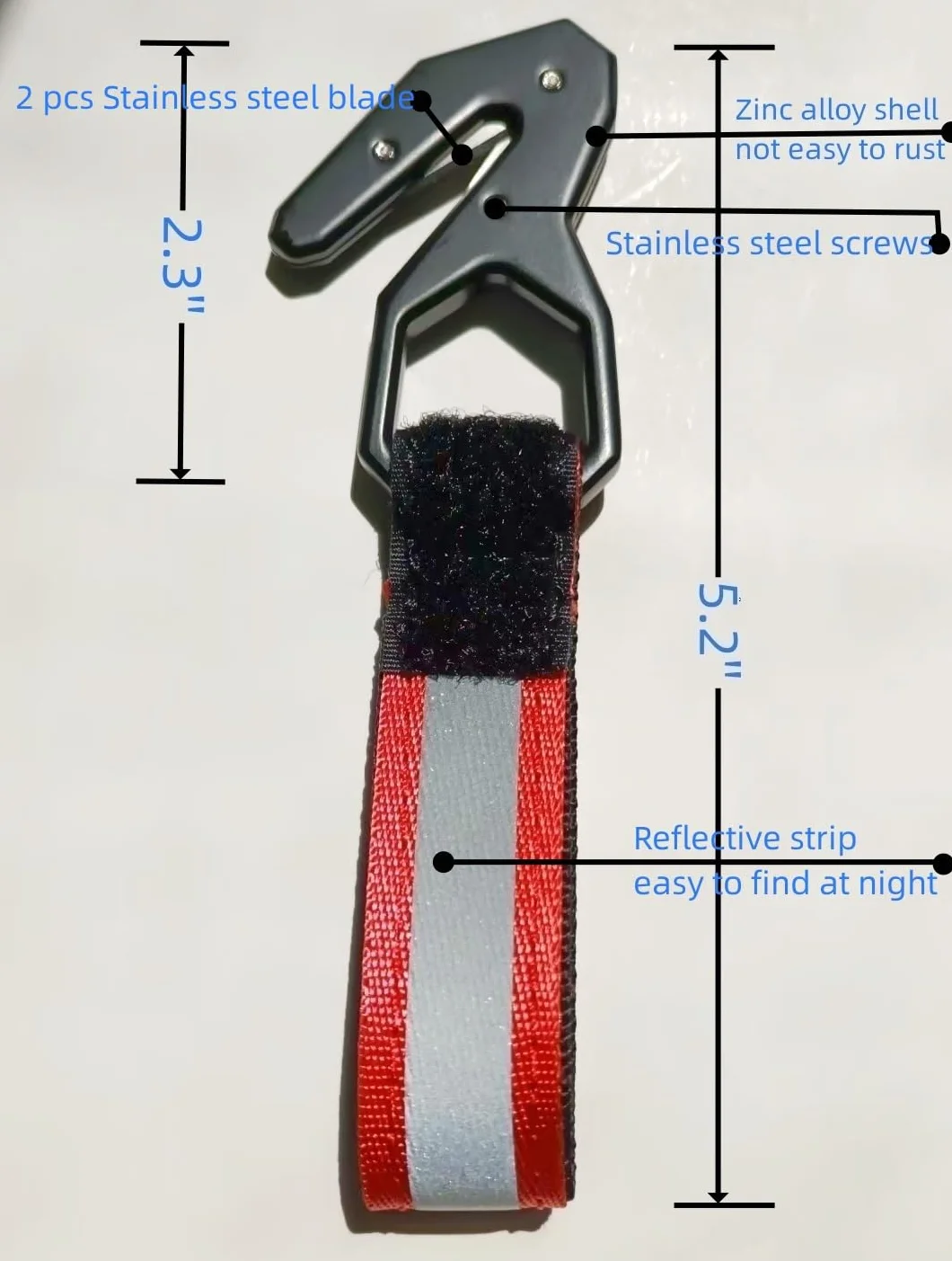 Haihong Coltello di sicurezza per sci immersioni windsurf Grigio