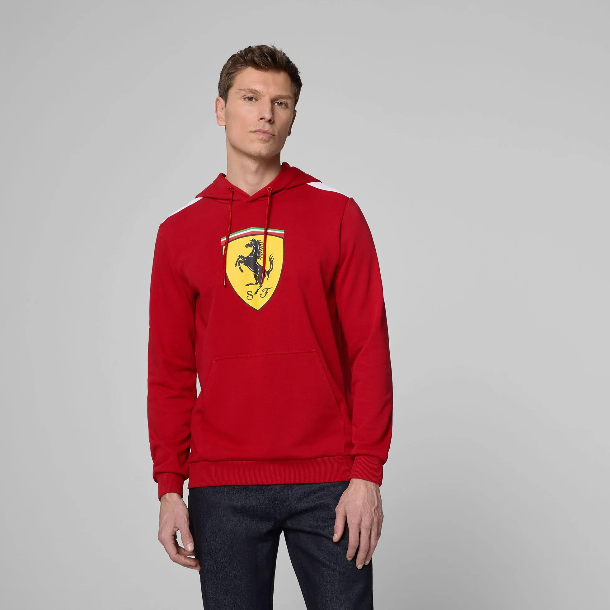 PUMA Scuderia Ferrari F1 Felpa con Grande Logo Scudetto sul Petto