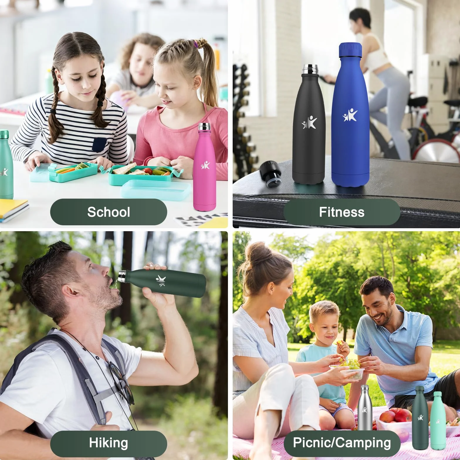 Borraccia Termica 0.75L Acciaio Inox Senza BPA - Thermos Bevande Calde e Fredde per Sport, Viaggio