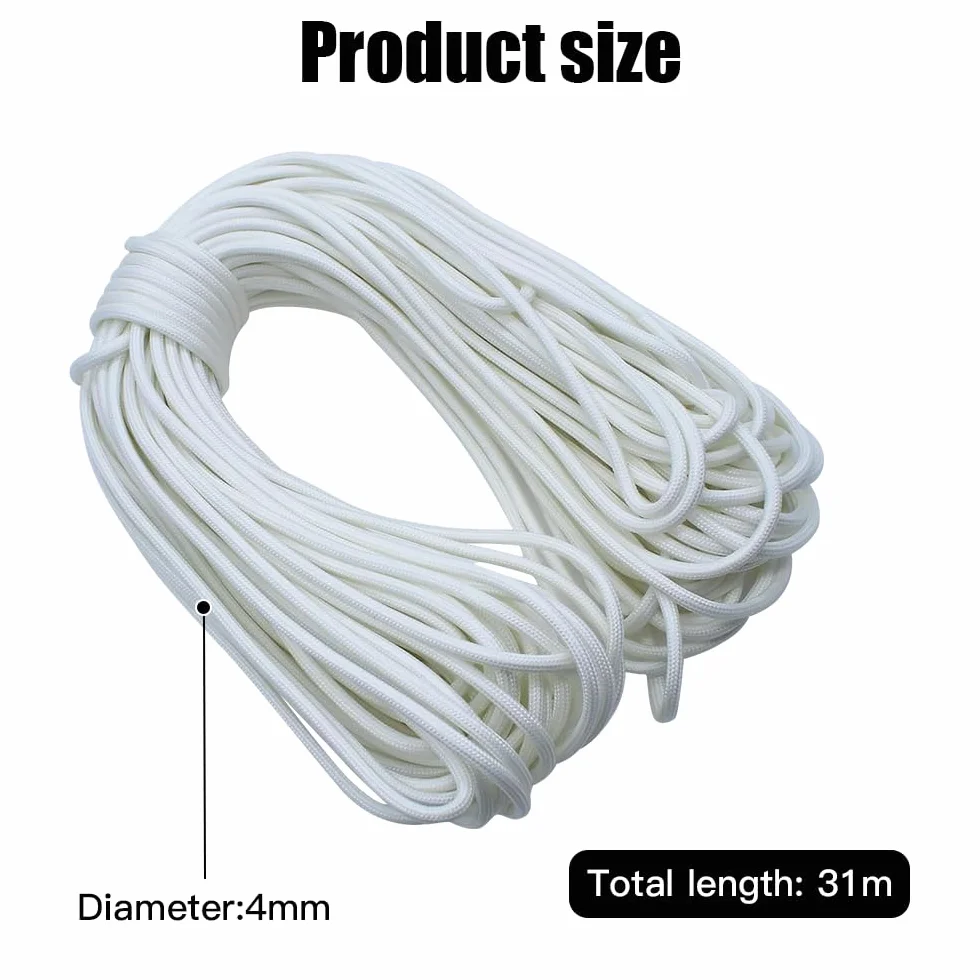 Paracord 550 Fluorescente 4mm 250kg Corda Multiuso Sopravvivenza per Campeggio